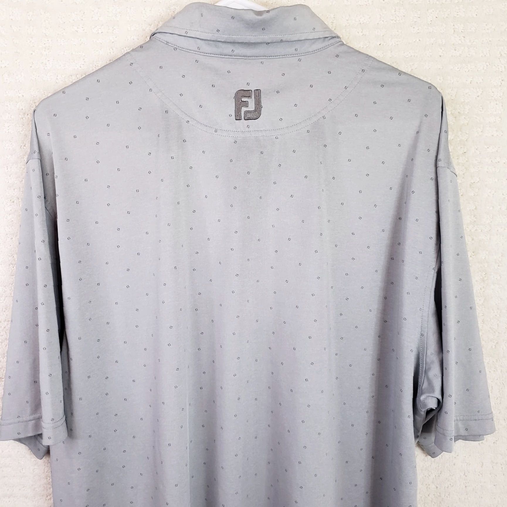 Footjoy FJ Footjoy Polo Shirt Mens XL Gray Black Geometric Dots Short Sleeve Golf Size US XL / EU 56 / 4 - 7 Thumbnail