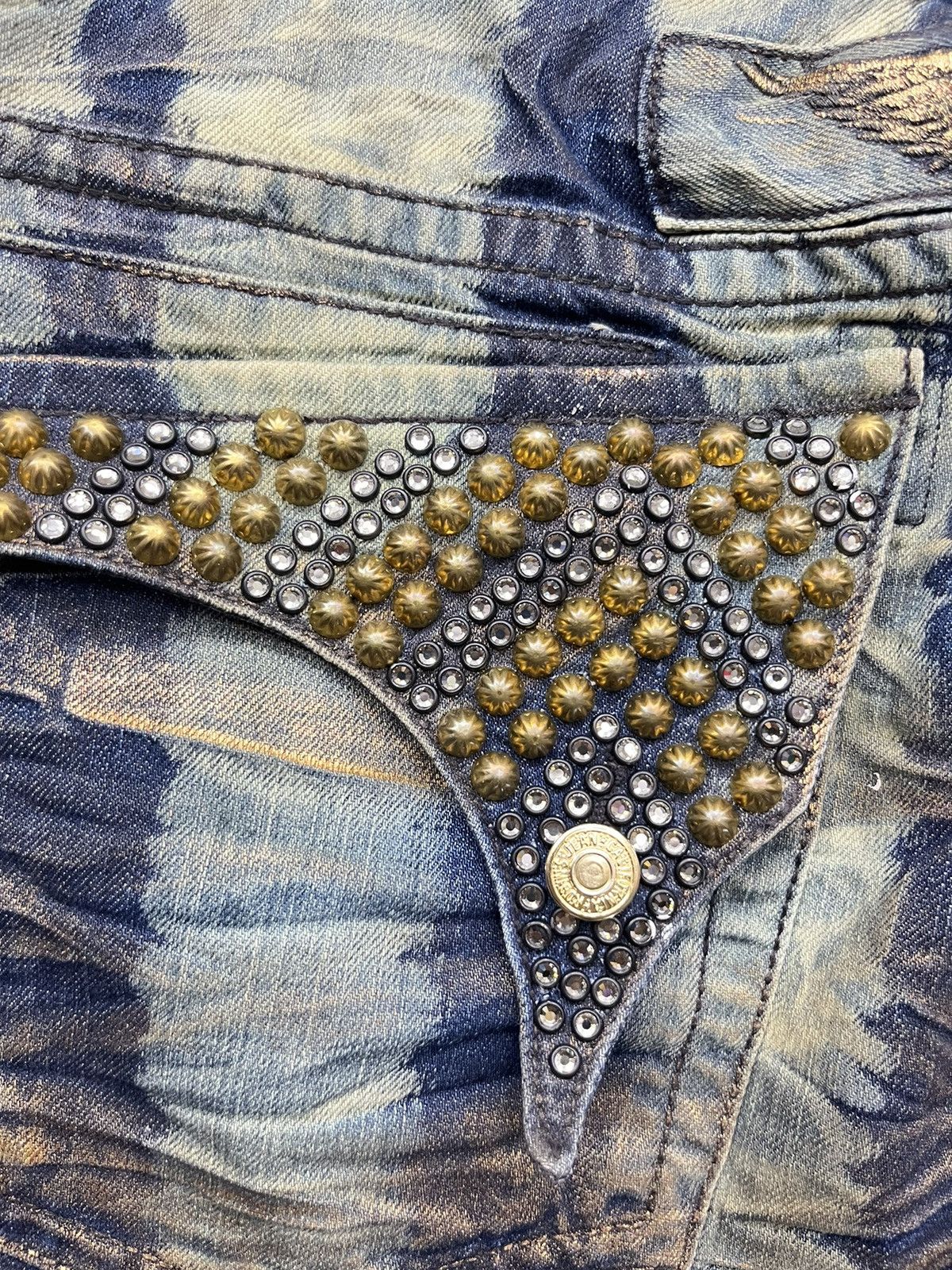 Asspizza × Robins Jeans 42”🔥RARE ROBIN’S JEANS FYE DESIGN Long Flap Studded Striped Size US 42 / EU 58 - 14 Thumbnail