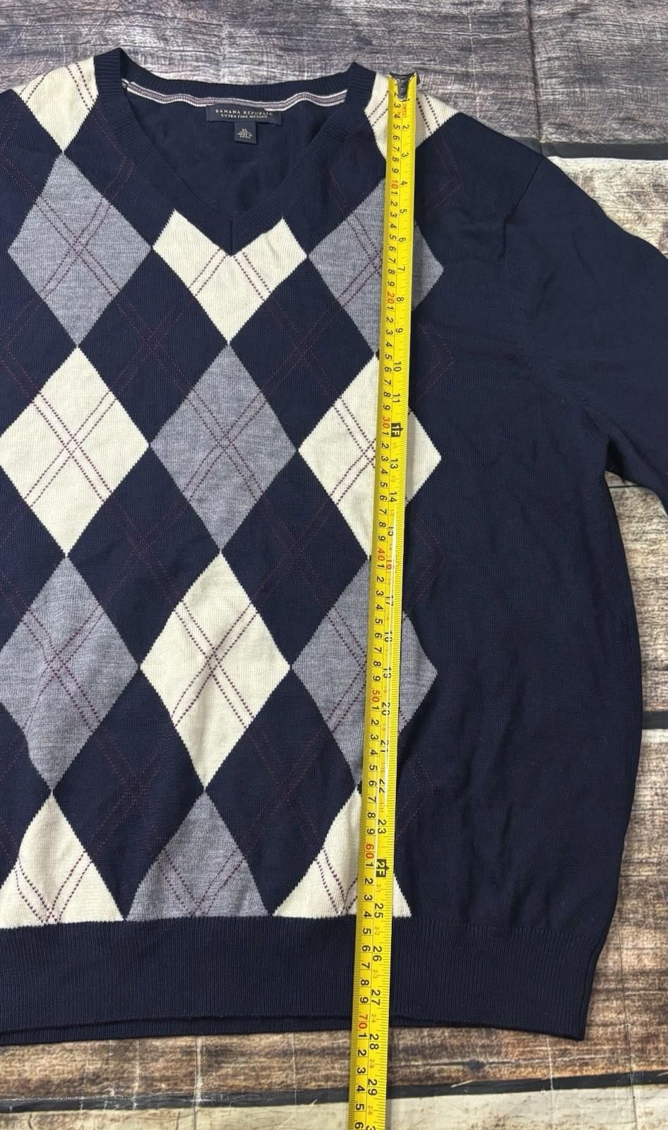 Banana Republic Banana Republic Sweater Mens L Merino Wool Argyle Diamond Size US L / EU 52-54 / 3 - 8 Thumbnail