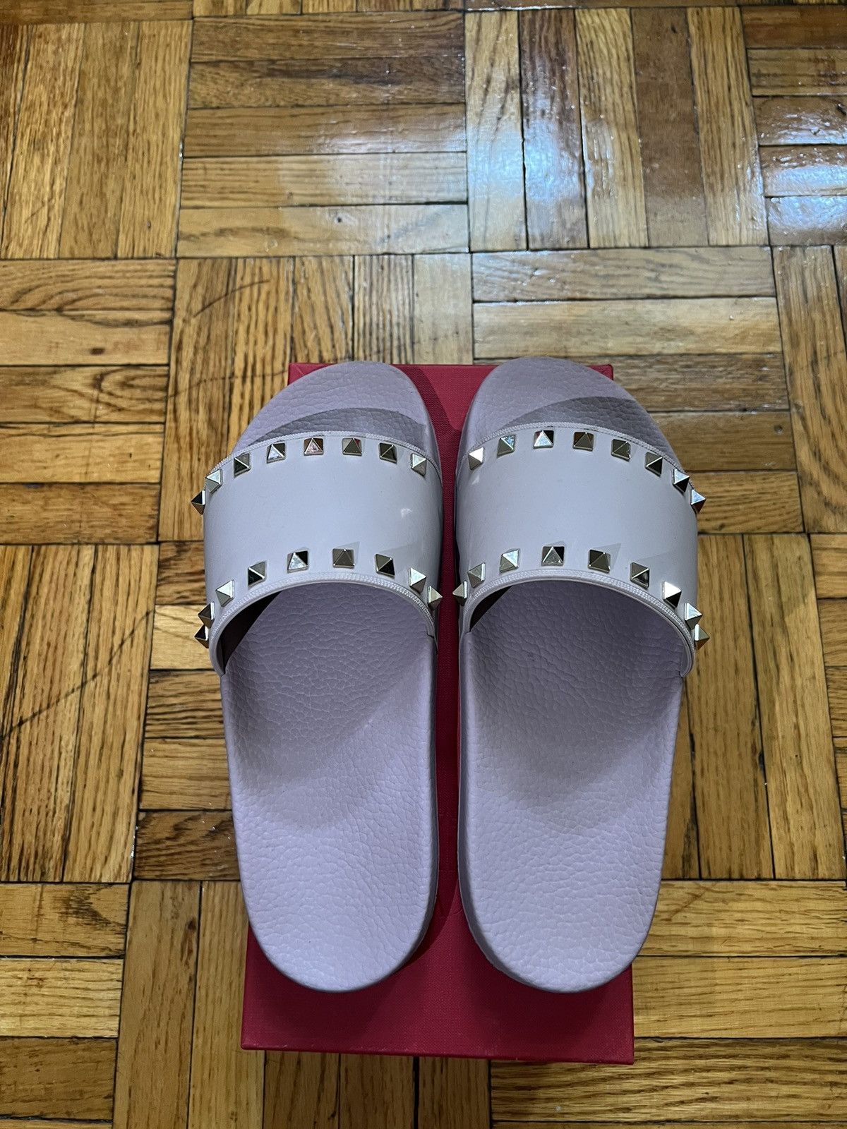 Valentino Valentino Garanavi Rockstud Slides in Nude Pink Size US 11 / IT 41 - 5 Thumbnail