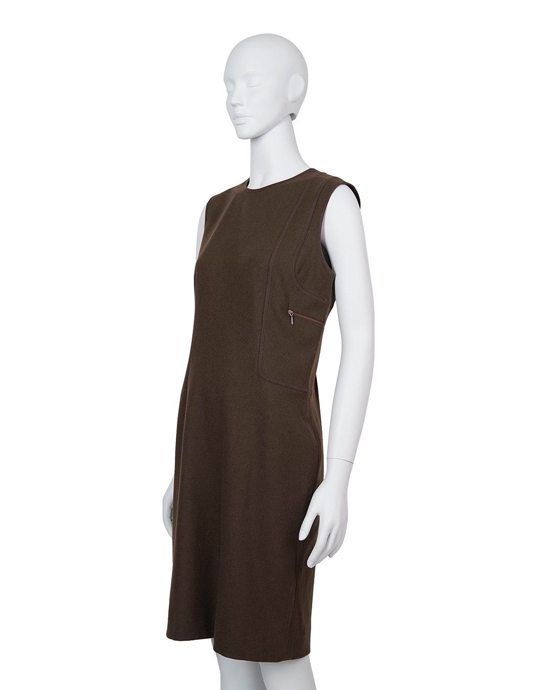 Miu Miu Miu Miu S/S1999 Wool Mid-Length Dress in Brown Size M / US 6-8 / IT 42-44 - 3 Thumbnail