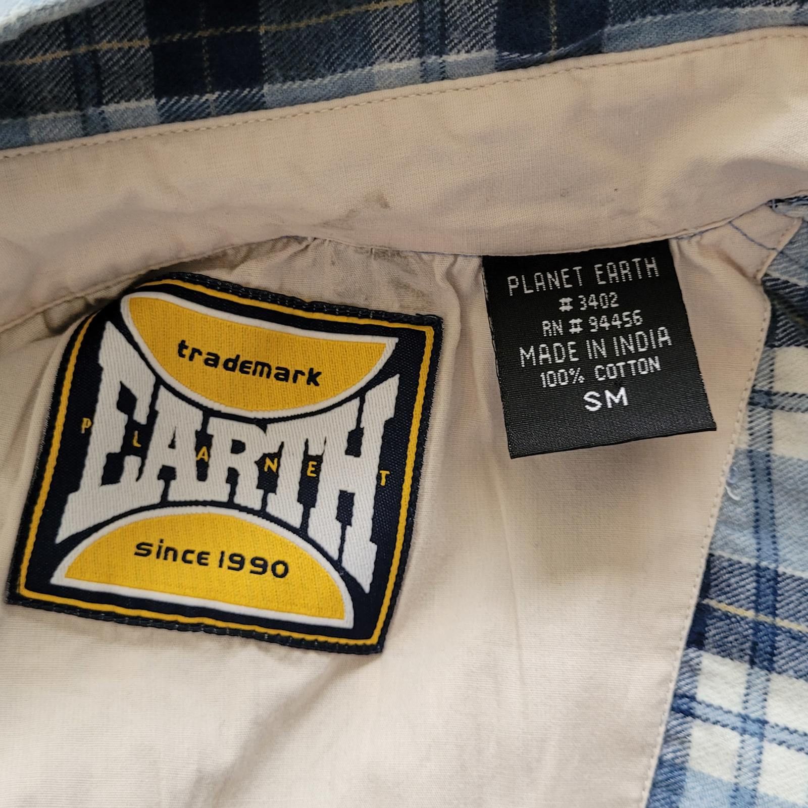 Other Planet Earth Men’s Large Blue Plaid Flannel Shirt Size US L / EU 52-54 / 3 - 3 Thumbnail