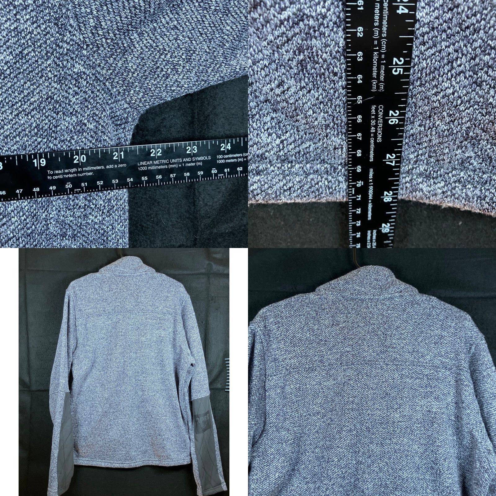 Vintage Fossa Mens Jacket Gray Full Zip Fleece Kentfield Herringbone Large Size US L / EU 52-54 / 3 - 8 Thumbnail