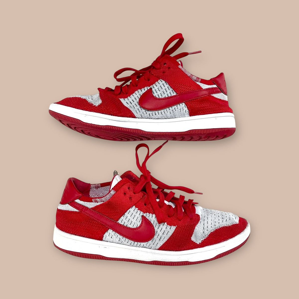 Nike Nike Dunk Low FLYKNIT "University Red" Size US 9 / EU 42 - 12 Thumbnail