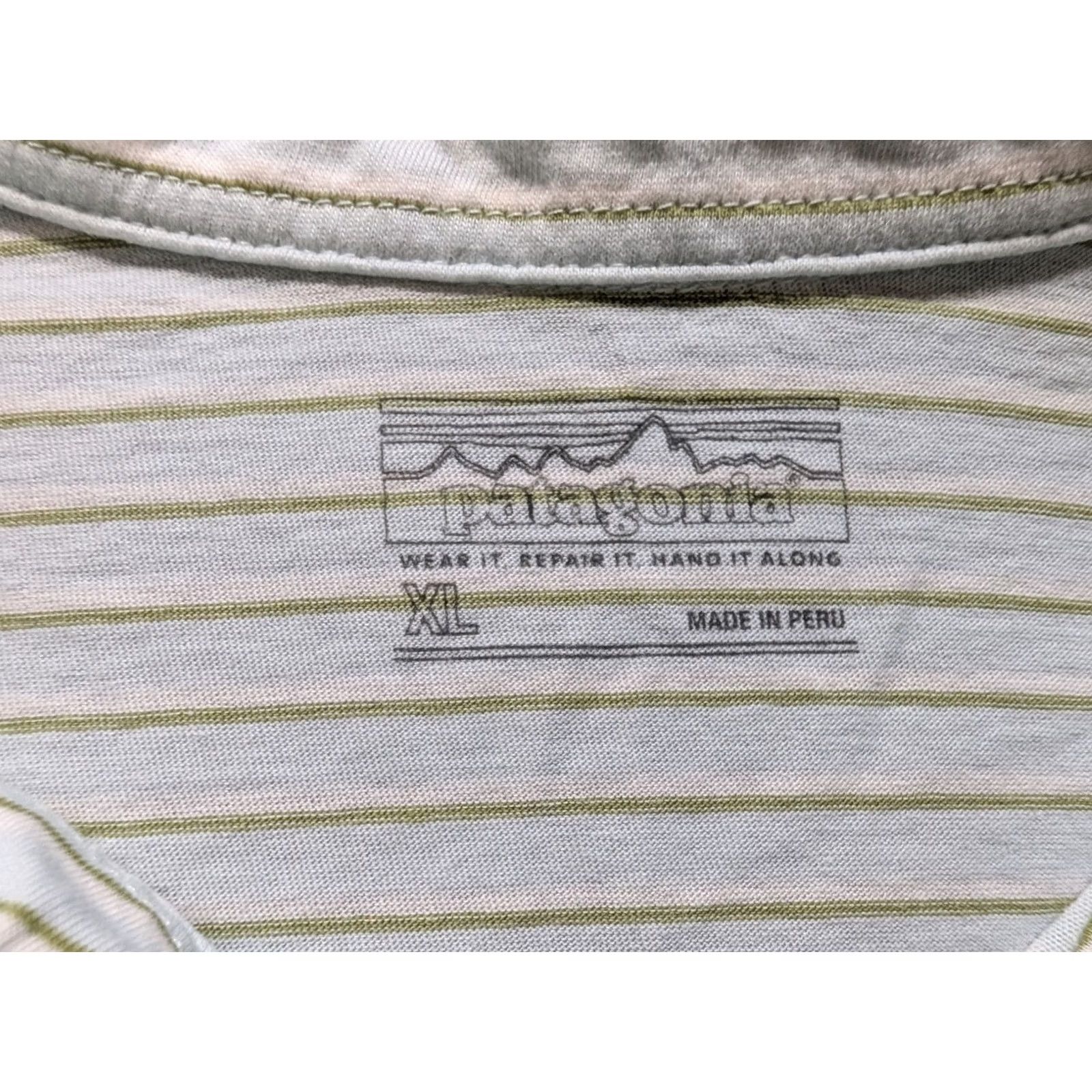 Patagonia Patagonia Polo Shirt Mens XL White Stripe Lightweight Performance Golf Shirt Size US XL / EU 56 / 4 - 2 Thumbnail
