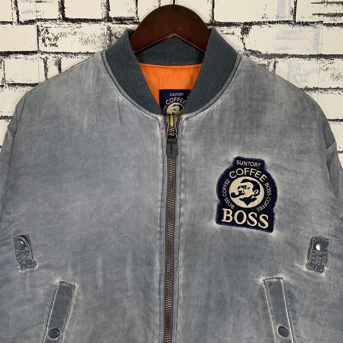 Japanese Brand Suntory Coffee Boss Bomber Jacket Suntory Flight Jacket Size US L / EU 52-54 / 3 - 4 Thumbnail