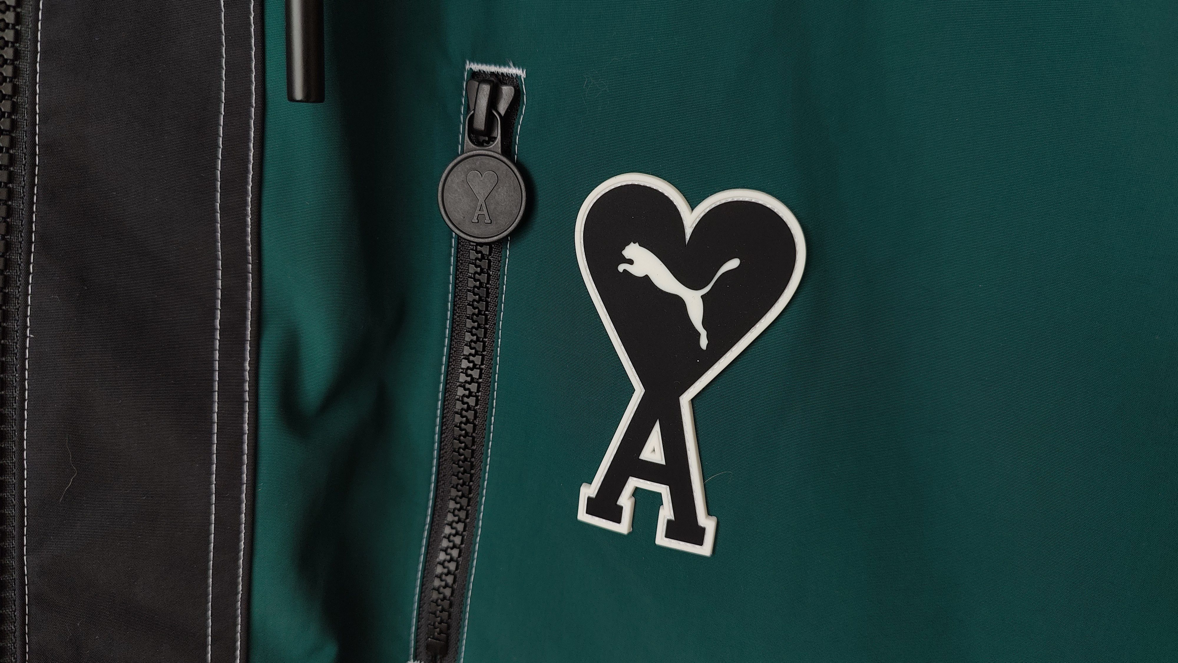 AMI × Puma AMI Paris x Puma Varsity Green Nylon Jacket Size US XL / EU 56 / 4 - 4 Thumbnail