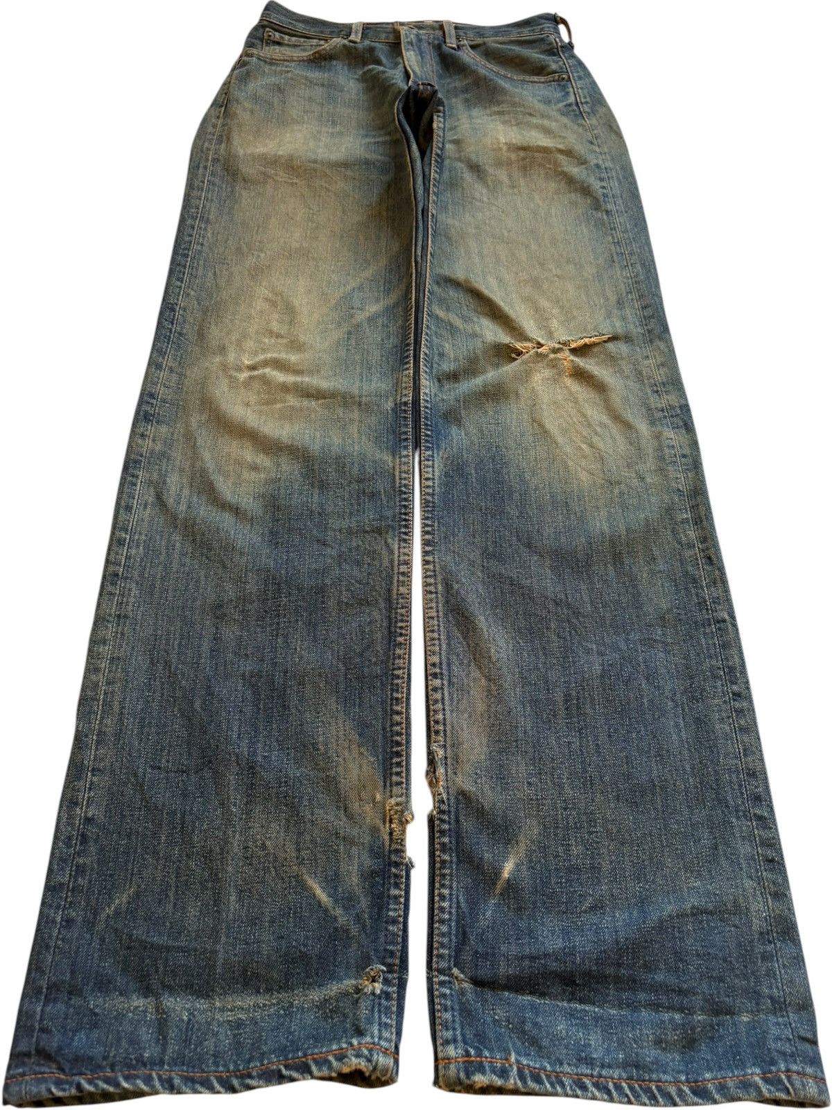 Vintage 90s Levis 503 Rusty Mud Wash Ripped Loose Jeans