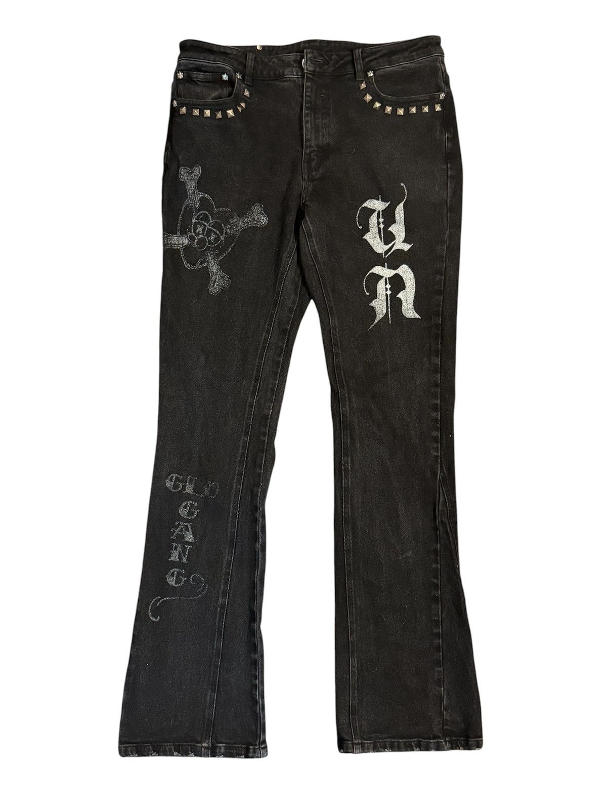 Ed Hardy × Glo Gang × Unknown London Ed Hardy x Chief Keef Flared Jeans Size US 34 / EU 50 - 3 Thumbnail