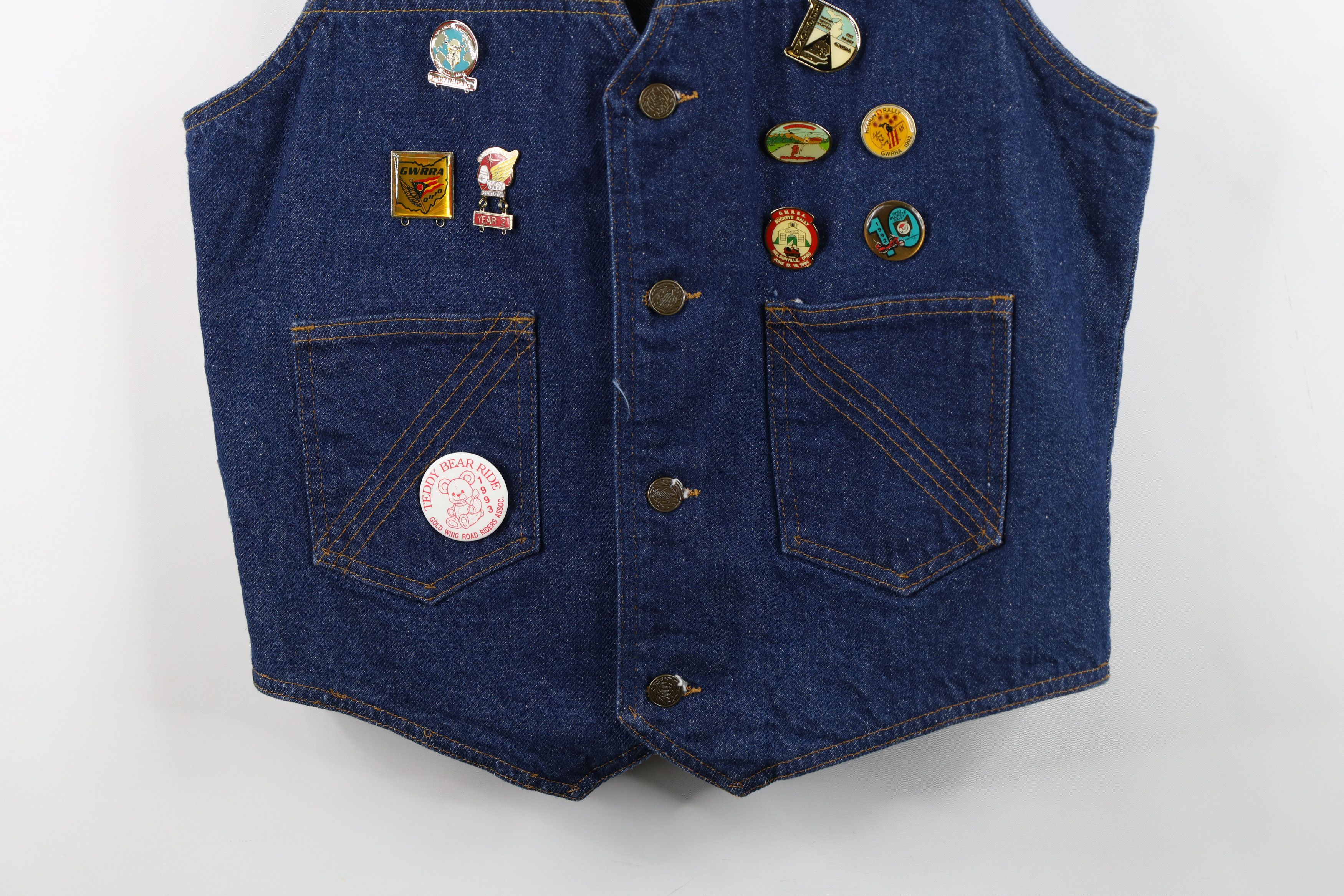 Vintage Vintage 70s Streetwear Gold Wing Road Riders Denim Vest USA Size M / US 6-8 / IT 42-44 - 3 Thumbnail