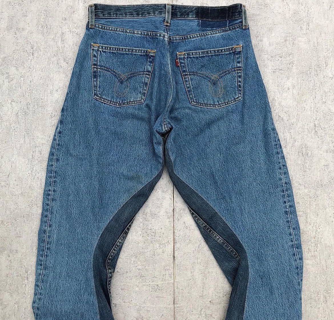 Needles Rebuild by Needles Asymmetric Twisted Curved Jeans Pants Size US 30 / EU 46 - 3 Thumbnail