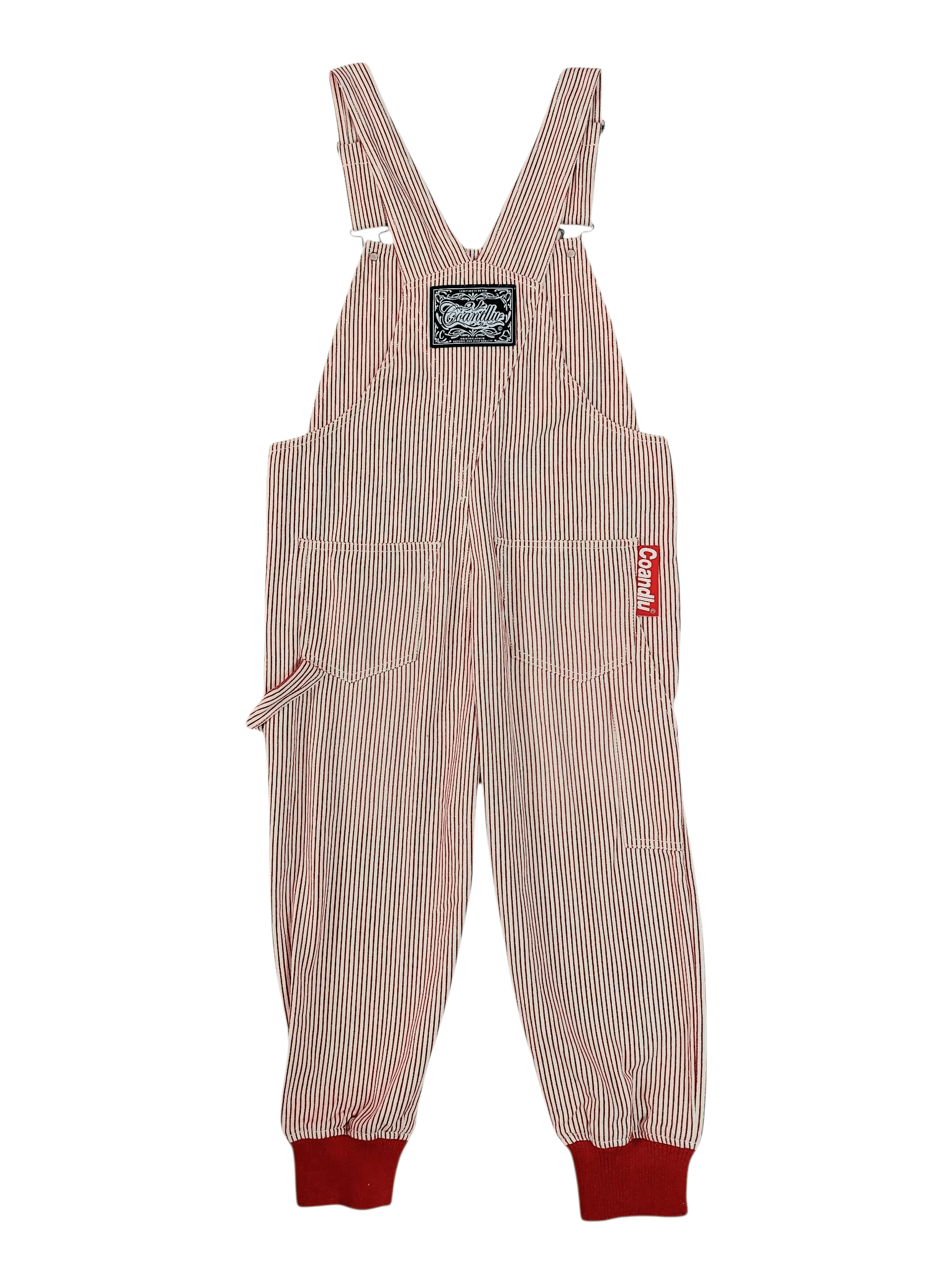 Vintage Rare 💥 Co and Lu 90's Hickory Stripe Big Logo Overalls Size 31" - 8 Thumbnail
