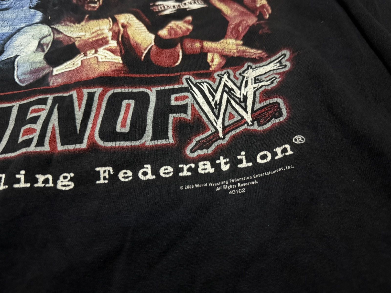 WWF Vintage 00s WWF MEN OF WWF 2000 T-Shirt Size US L / EU 52-54 / 3 - 4 Thumbnail