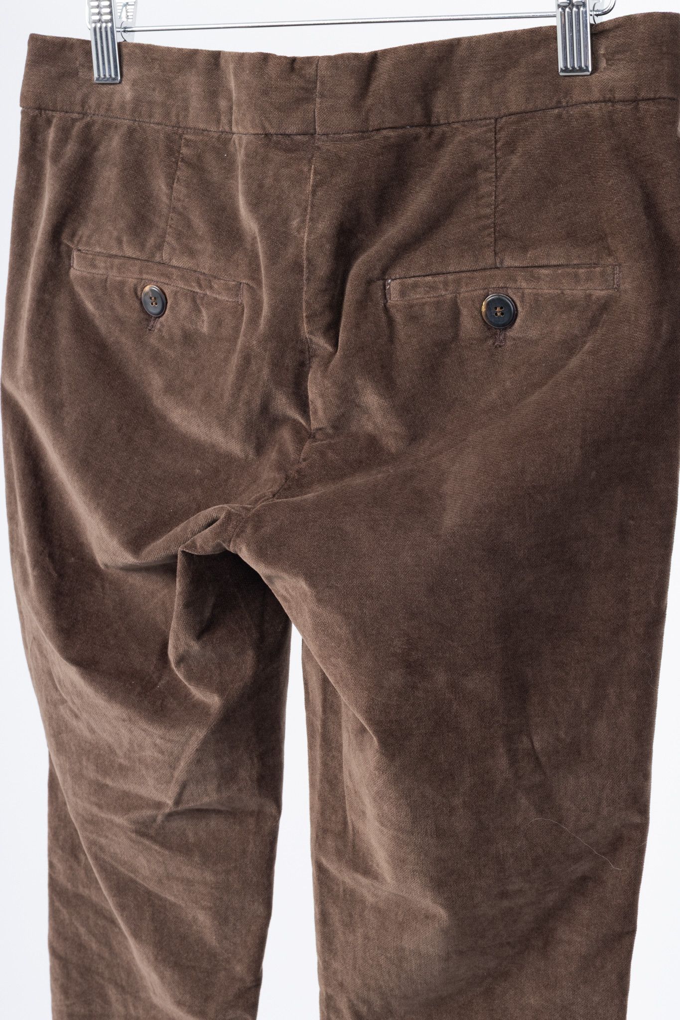 Brunello Cucinelli Brunello Cucinelli Brown Velvet Slim-Fit Pants Size 27" / US 4 / IT 40 - 6 Thumbnail