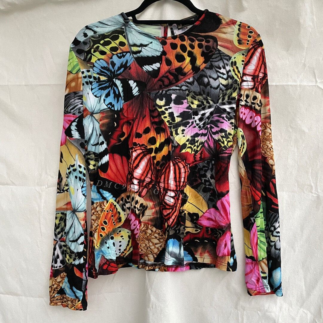 Versace Versace Vintage 90s Butterfly Top Size L / US 10 / IT 46 - 1 Thumbnail