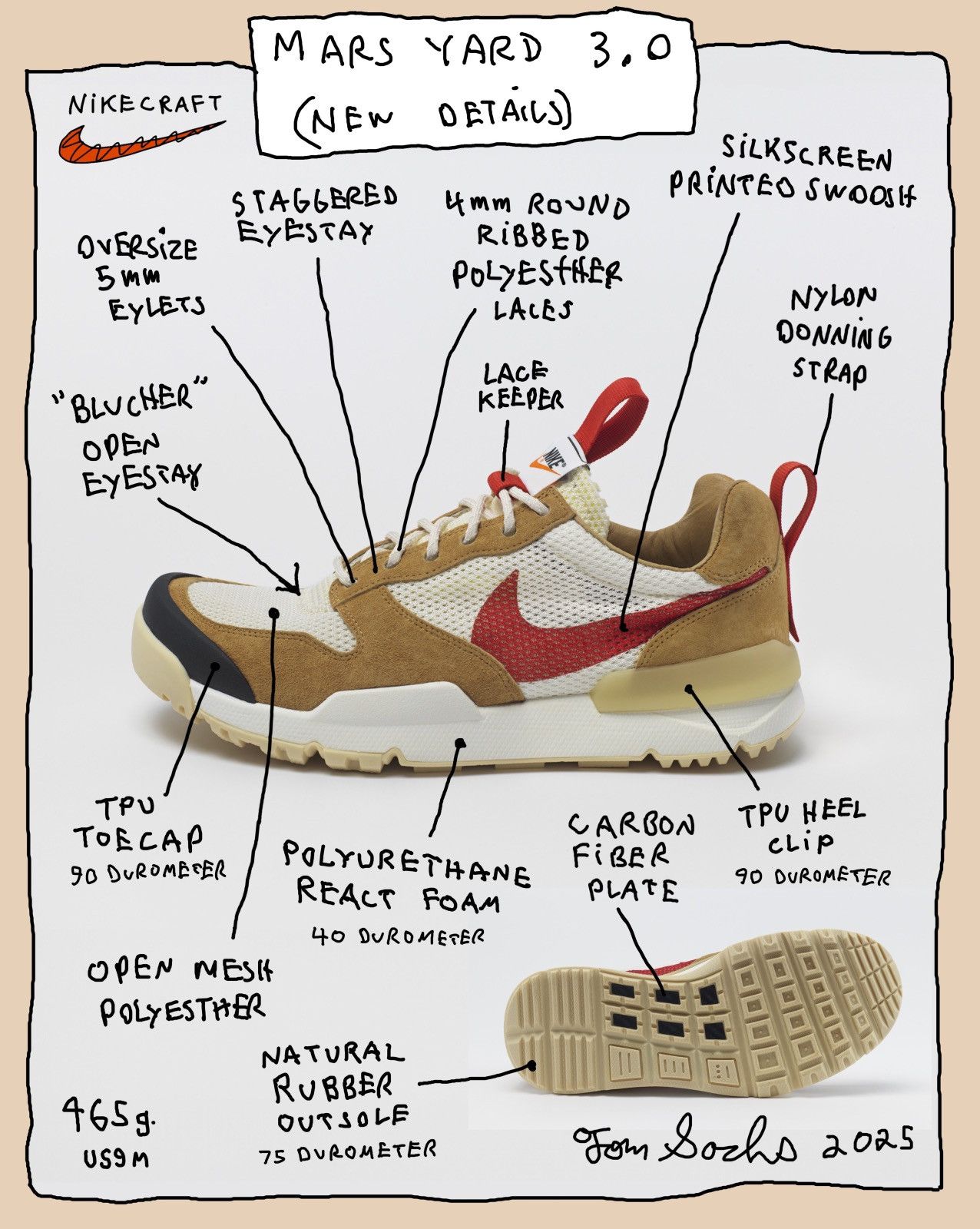 Nike × Tom Sachs Nike Tom Sachs Mars Yard 3.0 Size US 9 / EU 42 - 6 Thumbnail