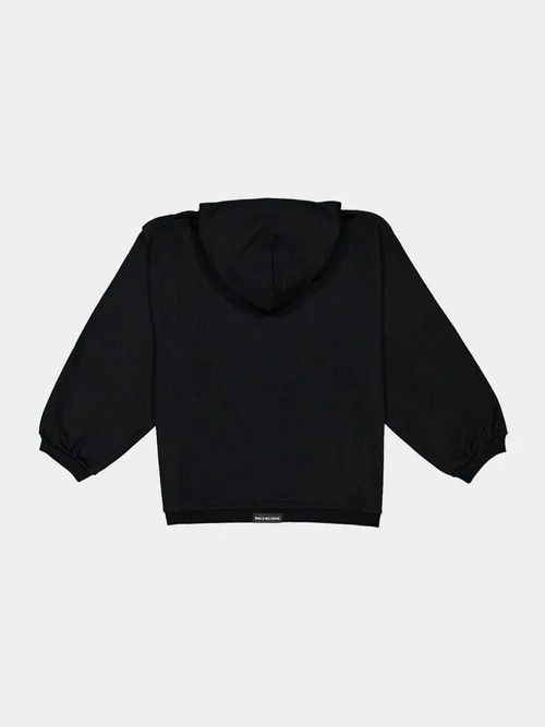 Balenciaga o1mt1gz1124 Tab Hoodie Small Fit in Black Size US L / EU 52-54 / 3 - 2 Thumbnail