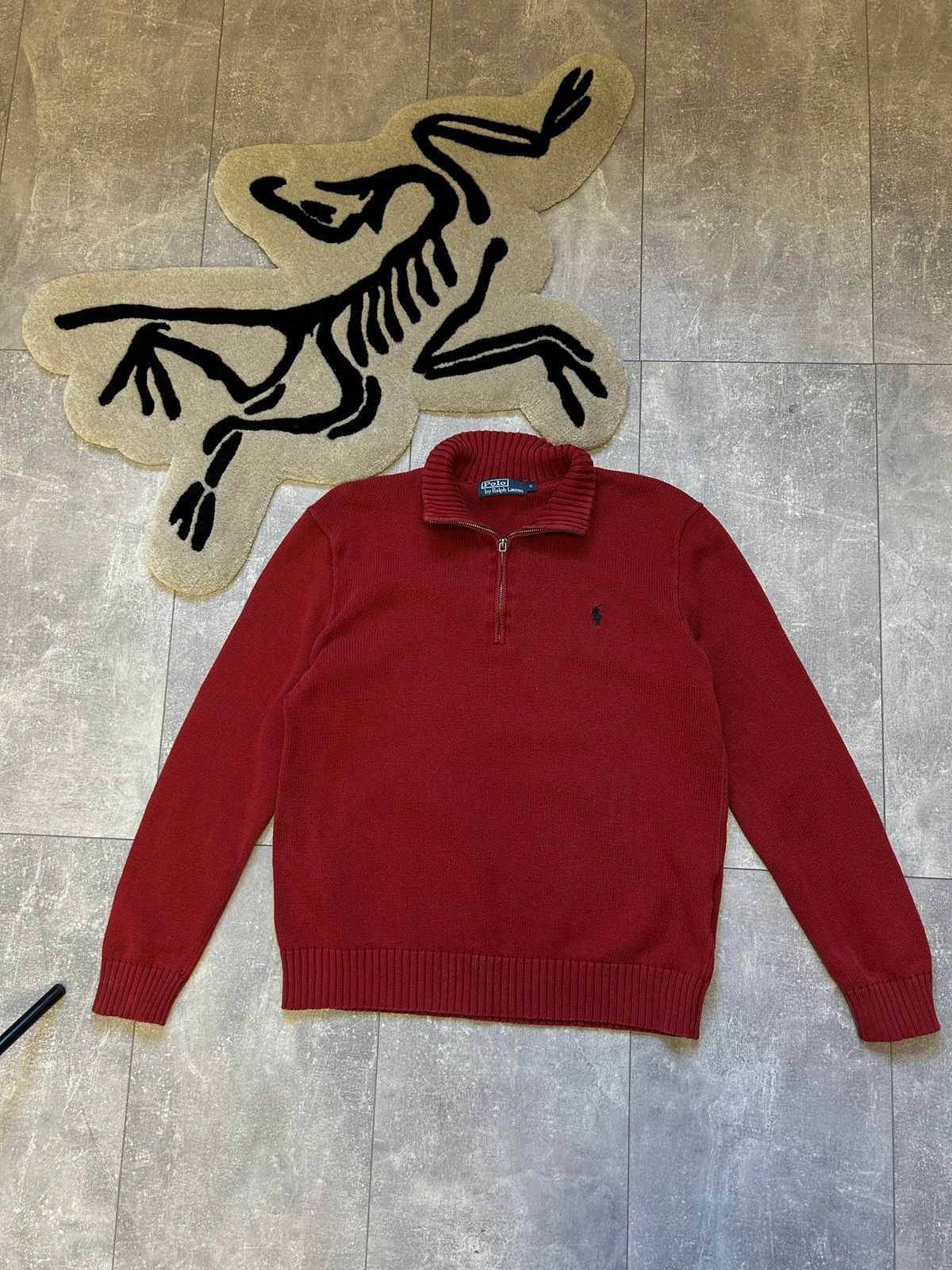 Pre-owned Polo Ralph Lauren X Vintage Mens Vintage Polo Ralph Laurent Knit Sweater Red Y2k 1/3 (size Small)