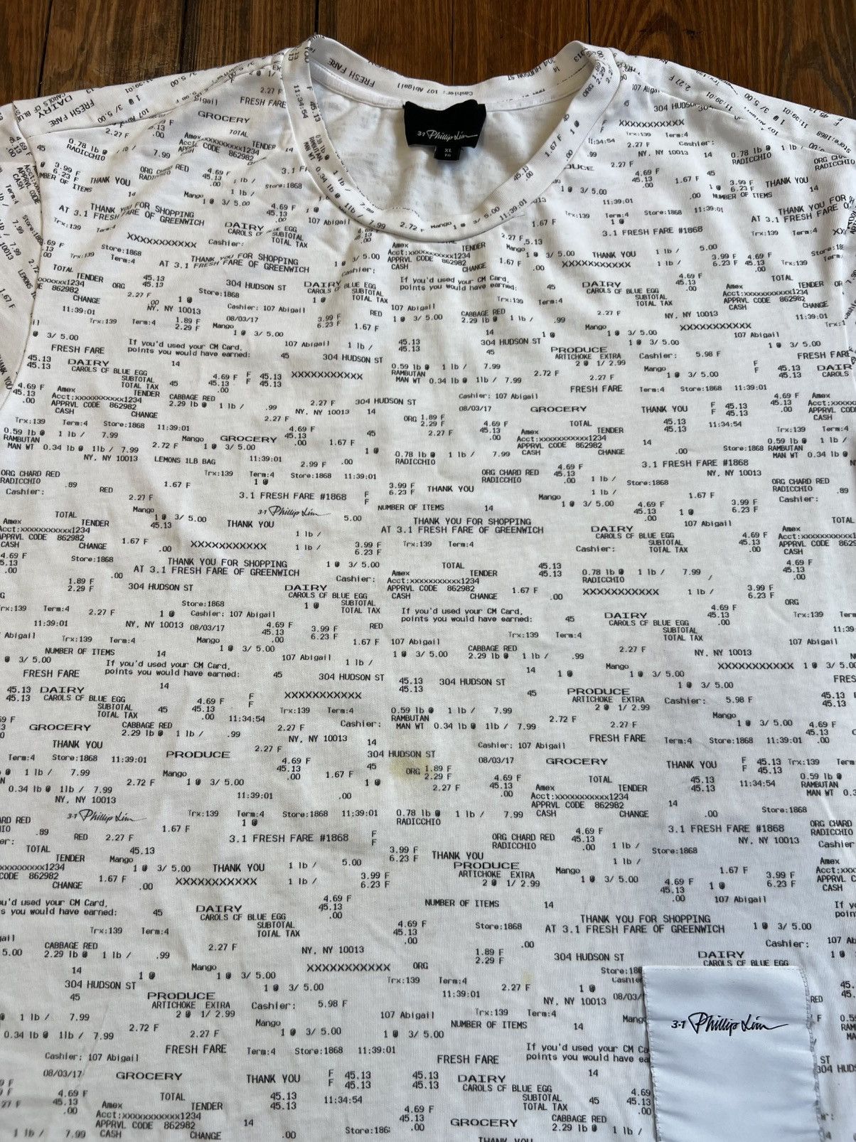 3.1 Phillip Lim Phillip Lim All Over Print Receipt Tee Size US XL / EU 56 / 4 - 3 Thumbnail