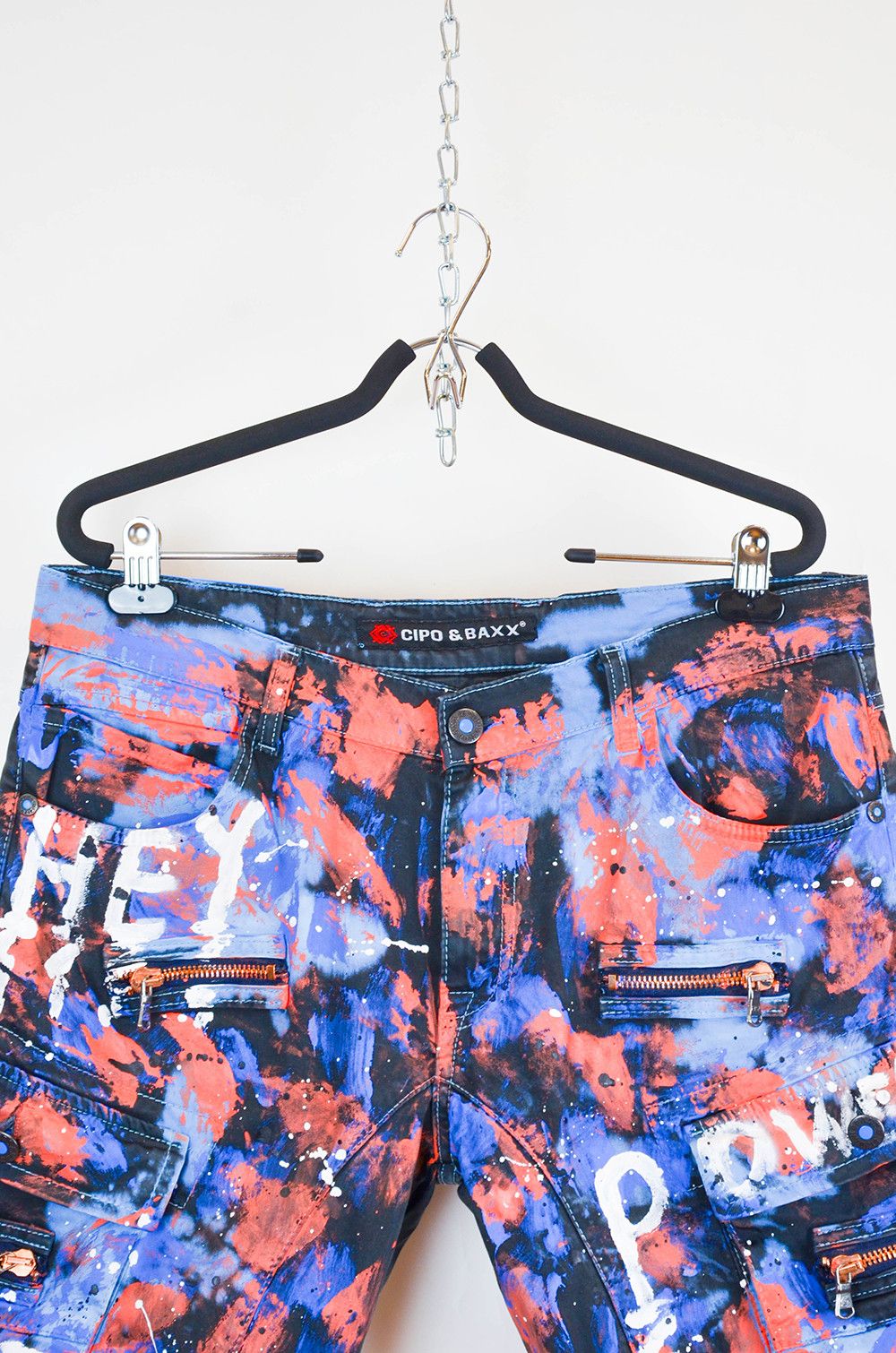 Japanese Brand Cipo & Baxx Paint Splash Cargo Shorts – Size W34 Size US 34 / EU 50 - 4 Thumbnail
