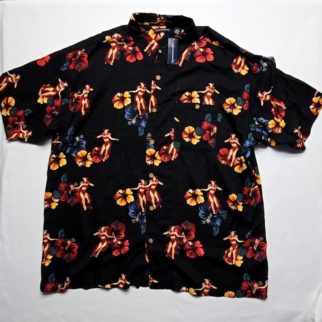 Other Knightsbridge Hawaiian Shirt Hula Girl Floral Black 2X Shirt Size US XXL / EU 58 / 5 - 1 Thumbnail