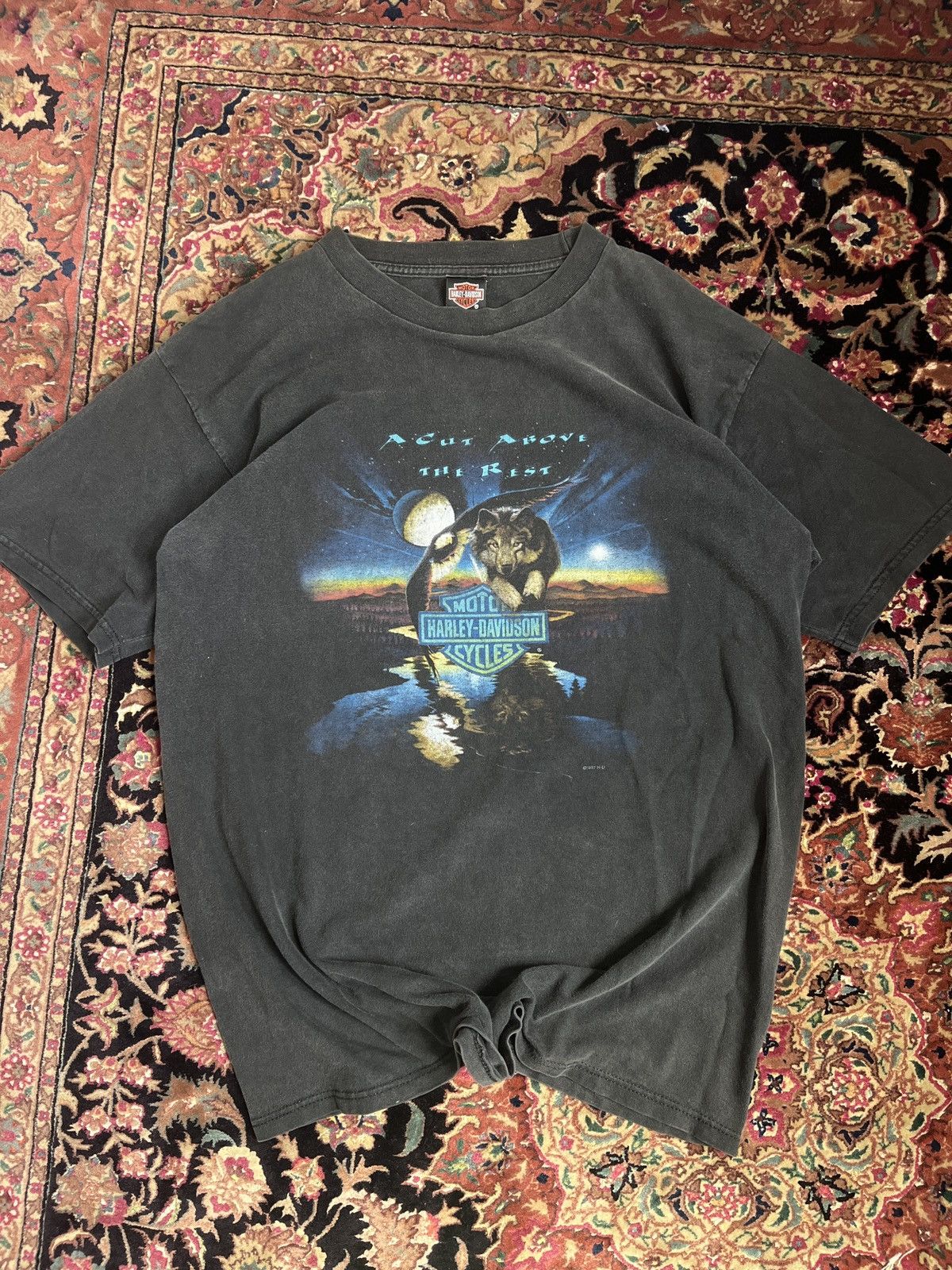 Harley Davidson VTG Harley Davidson A Cut Above The Rest Wolf Grunge Shirt Size US L / EU 52-54 / 3 - 3 Thumbnail