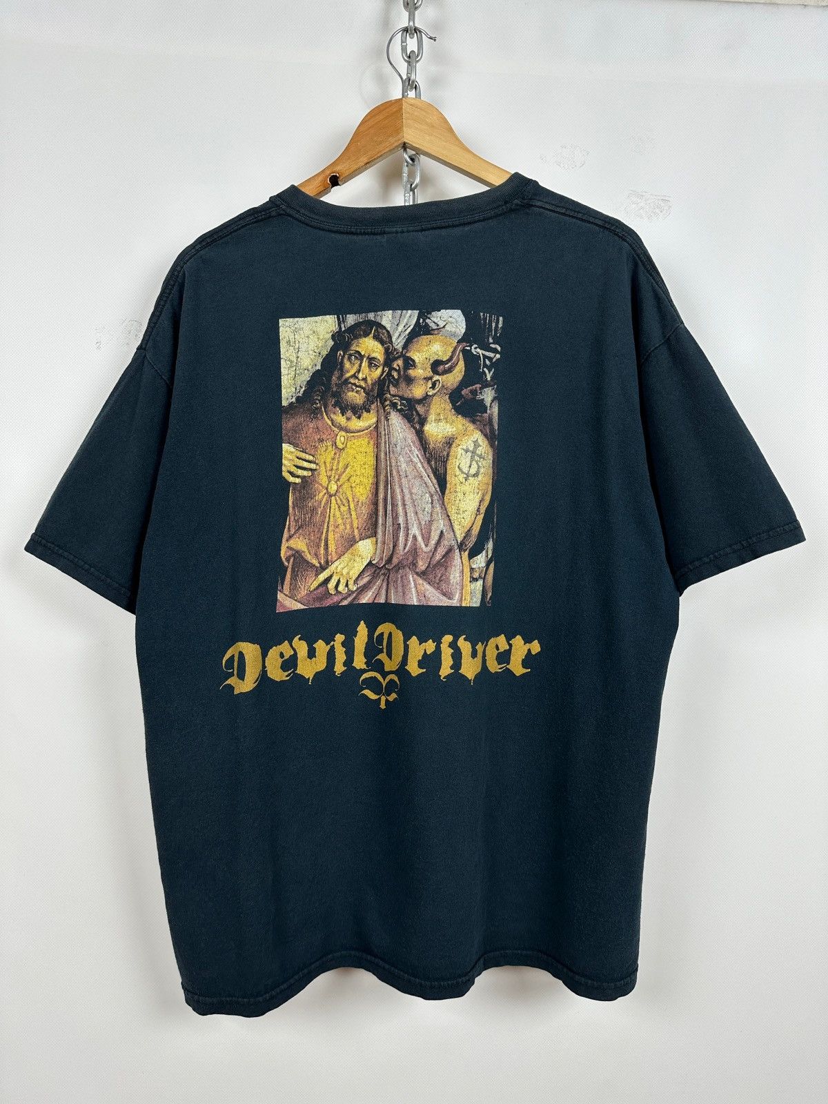 Band Tees Vintage DevilDriver God And Devil Faded Black Band T-Shirt Size US XL / EU 56 / 4 - 1 Thumbnail