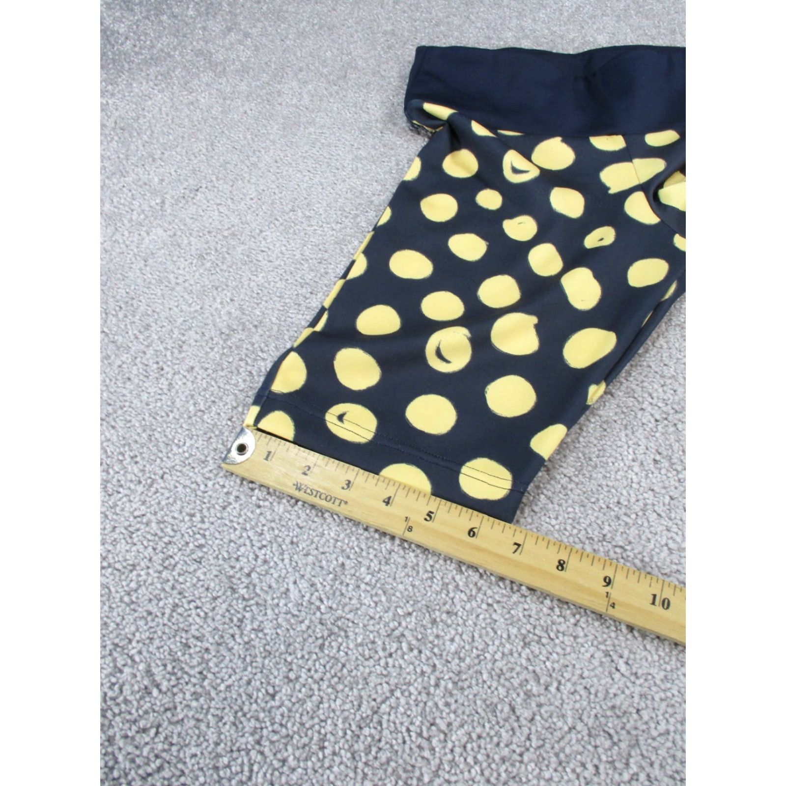 Adidas Adidas x Farm Biker Shorts Womens Small Navy Blue & Yellow Polka Dot Gym Workout Size 28" / US 6 / IT 42 - 3 Thumbnail