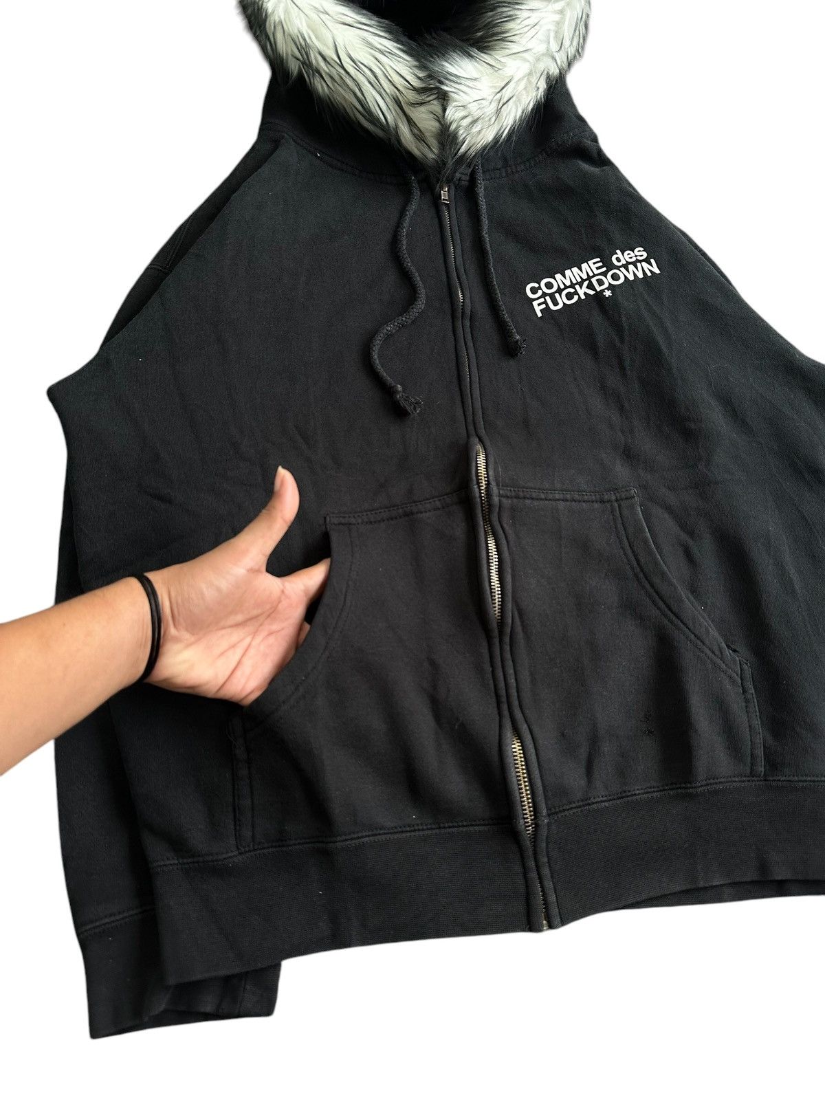 Japanese Brand COMME DES F*CKDOWN Zip FUR HOODIE IFSIXWASNINE LGB STYLE Size US XL / EU 56 / 4 - 6 Thumbnail