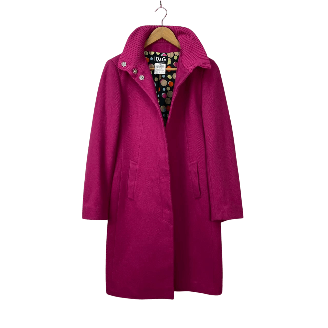 Dolce & Gabbana VINTAGE DOLCE&GABBANA ARCHIVE FUCHSIA BOILED WOOL SWING COAT Size S / US 4 / IT 40 - 9 Thumbnail