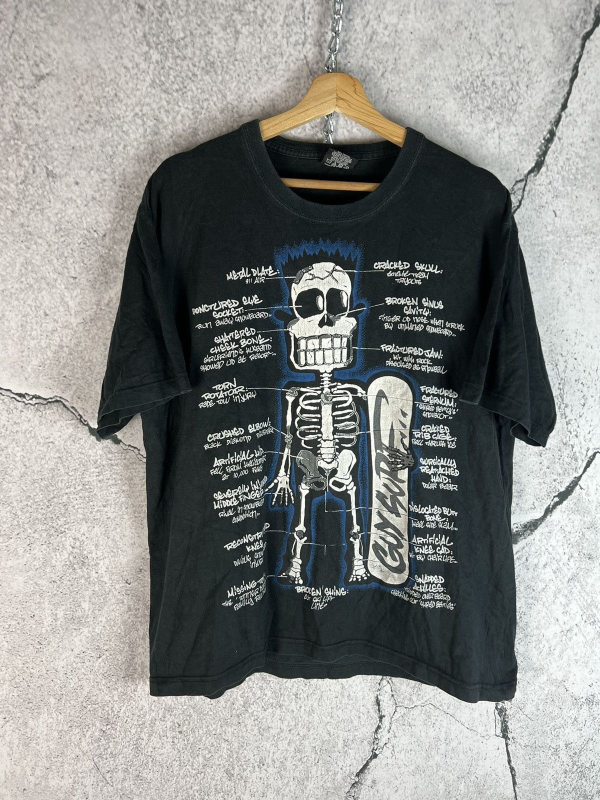 Cartoon Network × Vintage Vintage Snowboard T Shirt skull skeleton Scared Stiff Size US XL / EU 56 / 4 - 1 Thumbnail