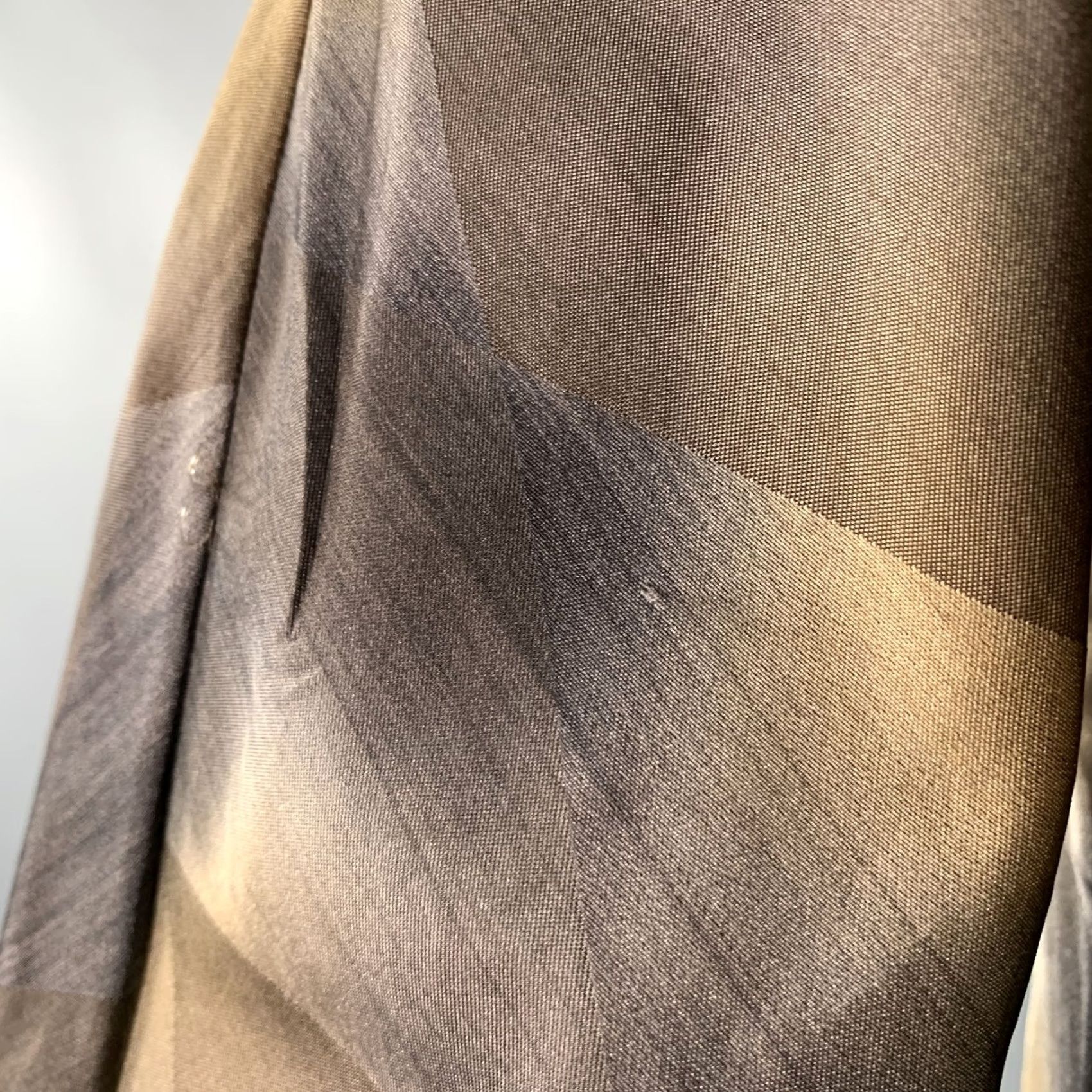 Marni MARNI Dress Brown Beige Polyester Taffeta Diamond 3/4 Sleeves Size 2 Womens Italy Size XS / US 0-2 / IT 36-38 - 4 Thumbnail