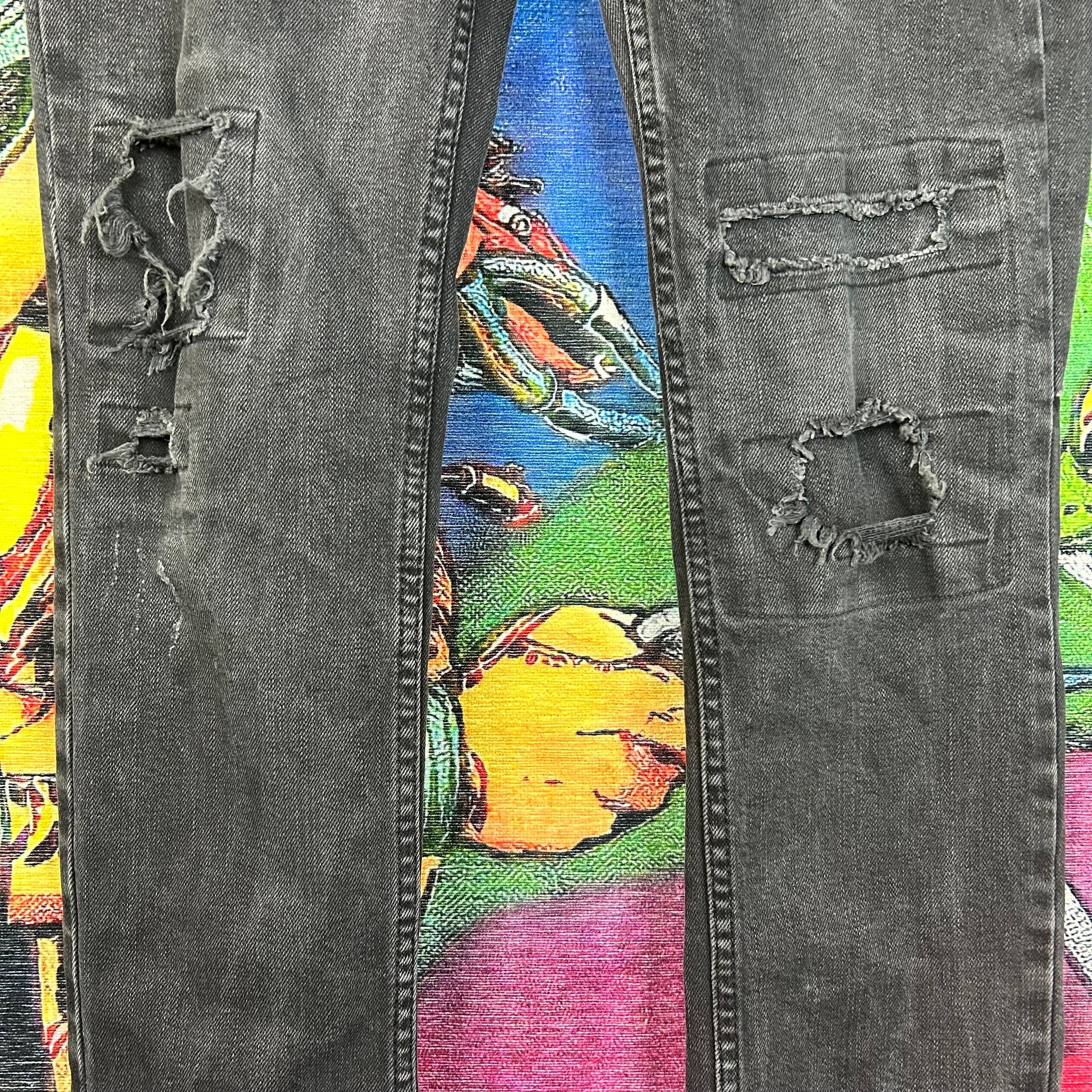 Ksubi Ksubi Jeans KM82 Stretch Faded Black button Fly Distressed Size US 34 / EU 50 - 8 Thumbnail