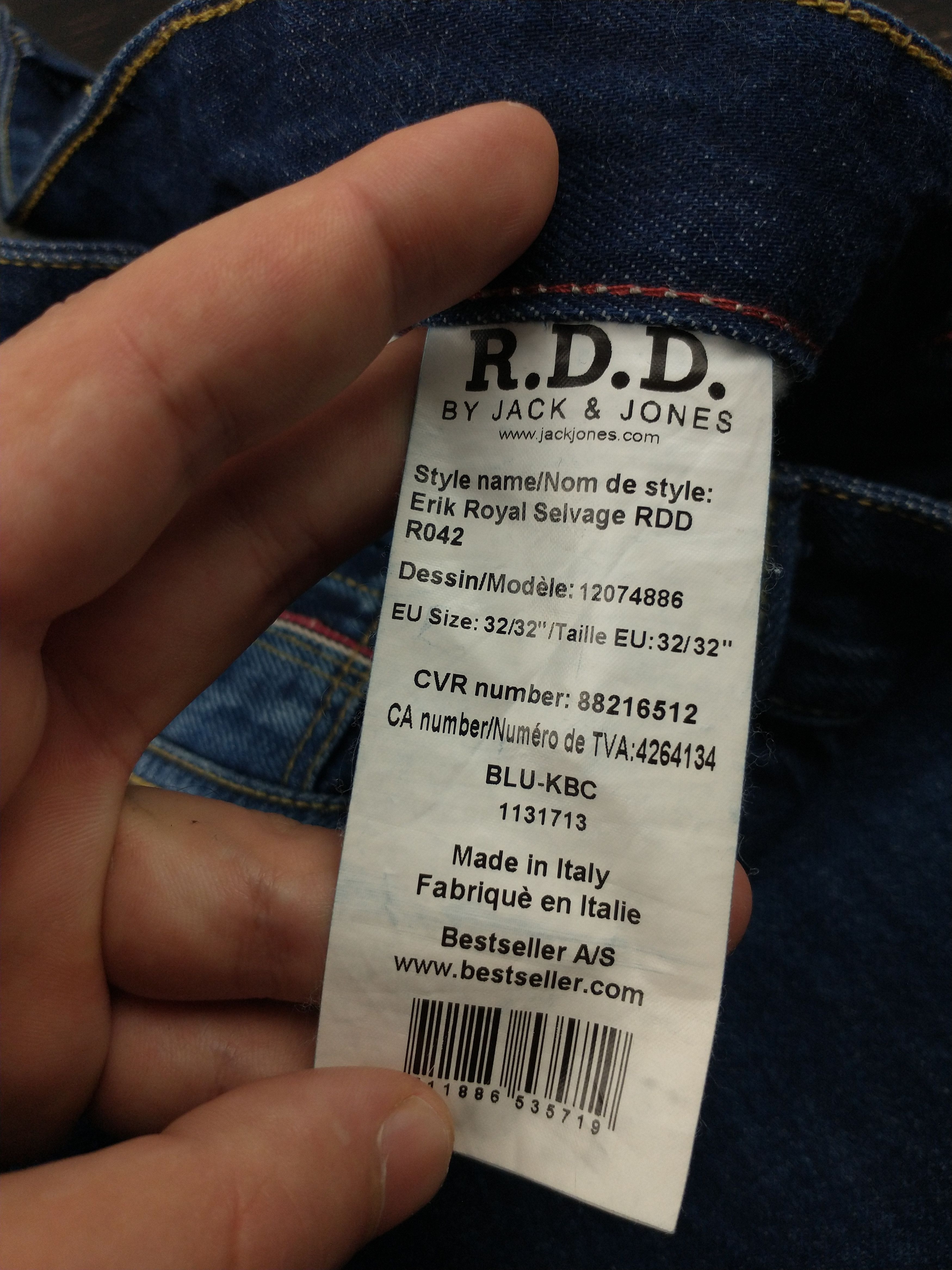 Jack & Jones Erik Royal Selvedge Jeans Size 32 x 32 Made in Italy Size US 32 / EU 48 - 3 Thumbnail