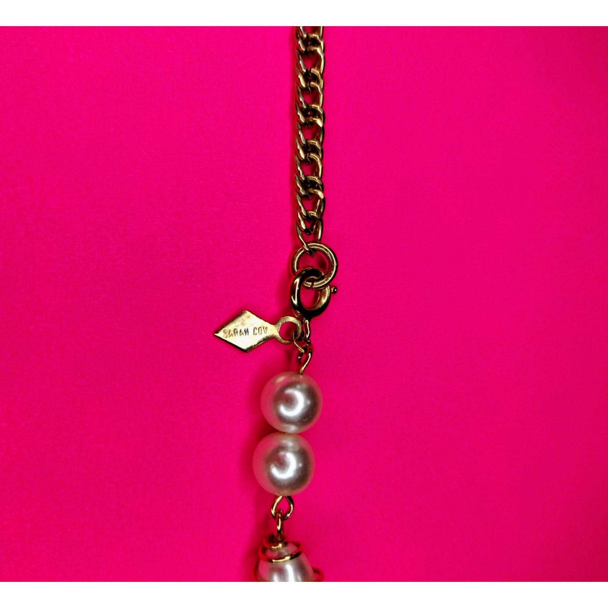 Vintage Sarah Coventry Vintage Gold Tone Chain Faux Pearl Pendant Lo Size ONE SIZE - 6 Thumbnail