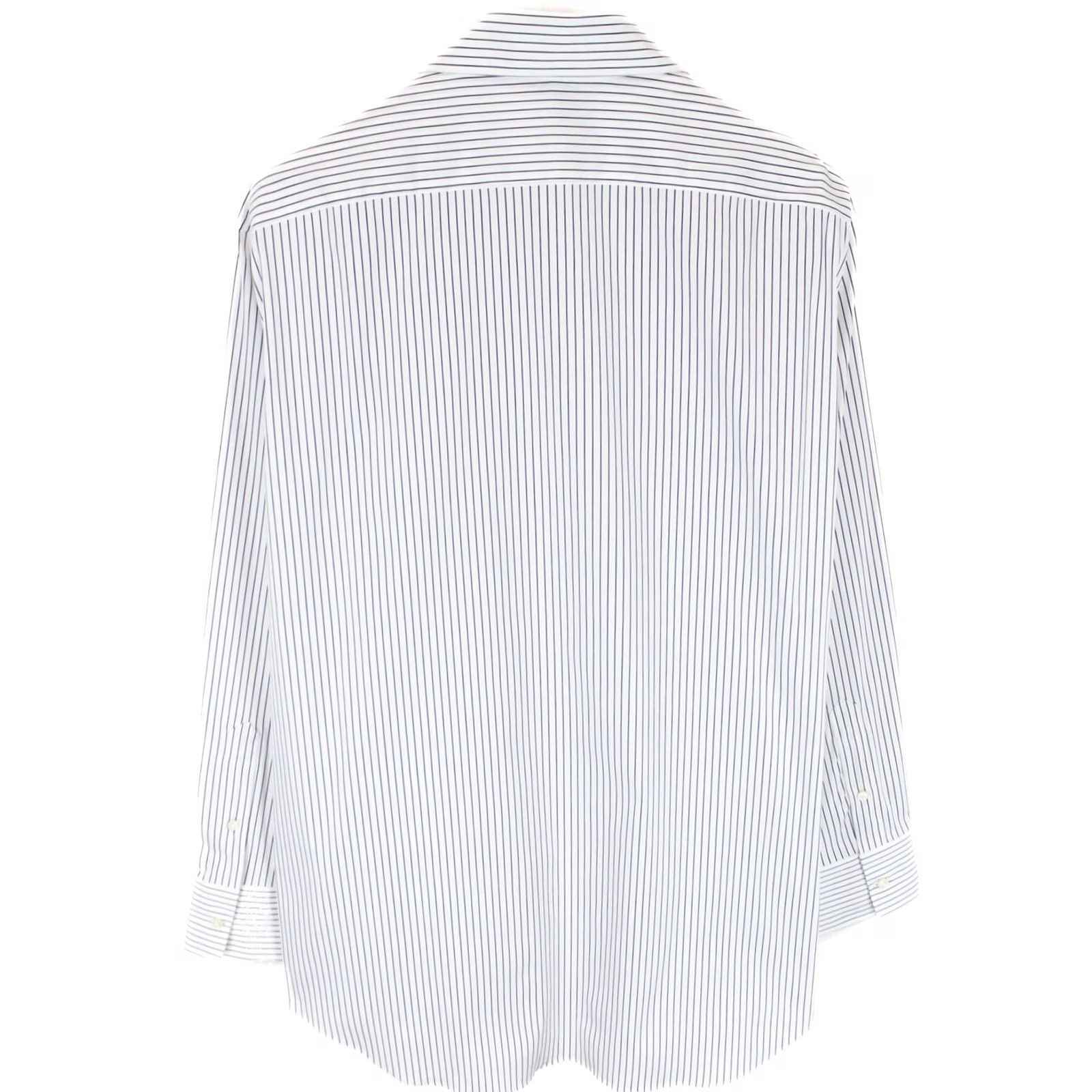 Suitsupply Suitsupply Slim Fit Formal Shirt Men's 3XL Button-Up Pinstriped Stretch White Dress Shirt Button-Up Formal, Business Mens 3XL White Size 48R - 2 Thumbnail