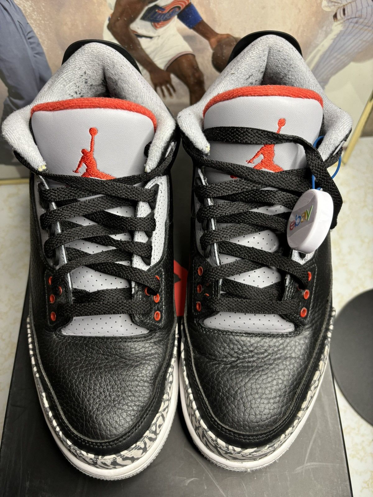 Jordan Brand Jordan 3 Retro Black Cement 2018 Size US 9 / EU 42 - 2 Thumbnail