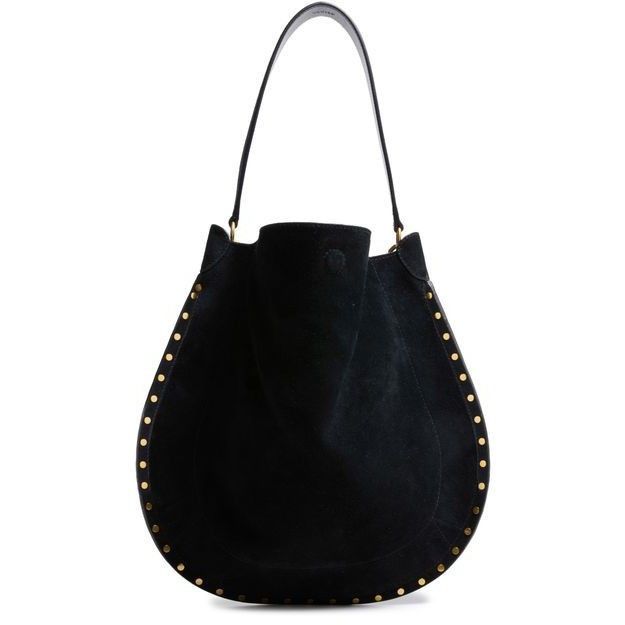 Isabel Marant Isabel Marant Oskan Hobo Soft Gold Stud Black Suede Shoulder Size ONE SIZE - 1 Thumbnail