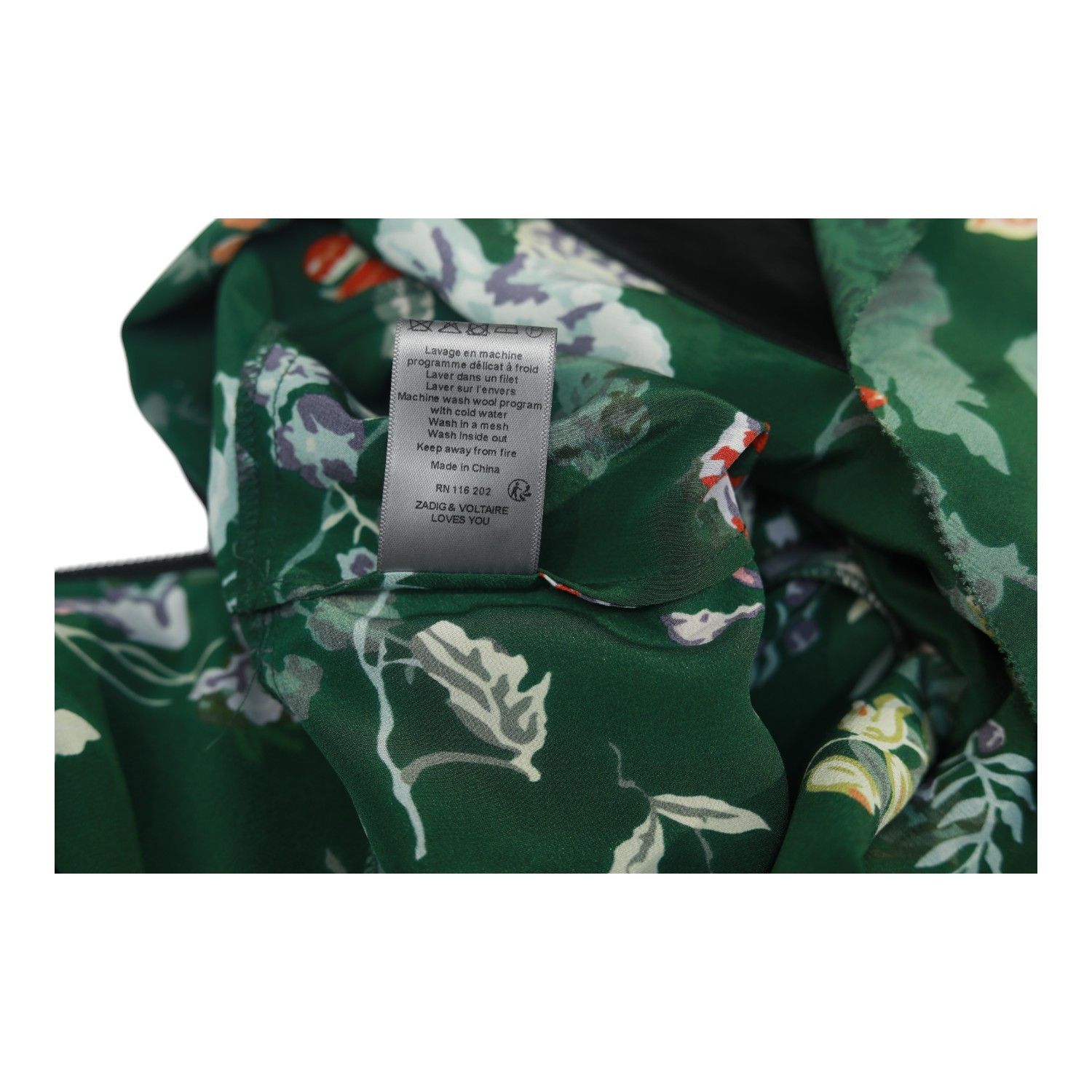 Zadig & Voltaire Zadig & Voltaire Jim Print 100%Silk Green Floral Skirt Size 24" / US 00 / IT 34 - 5 Thumbnail