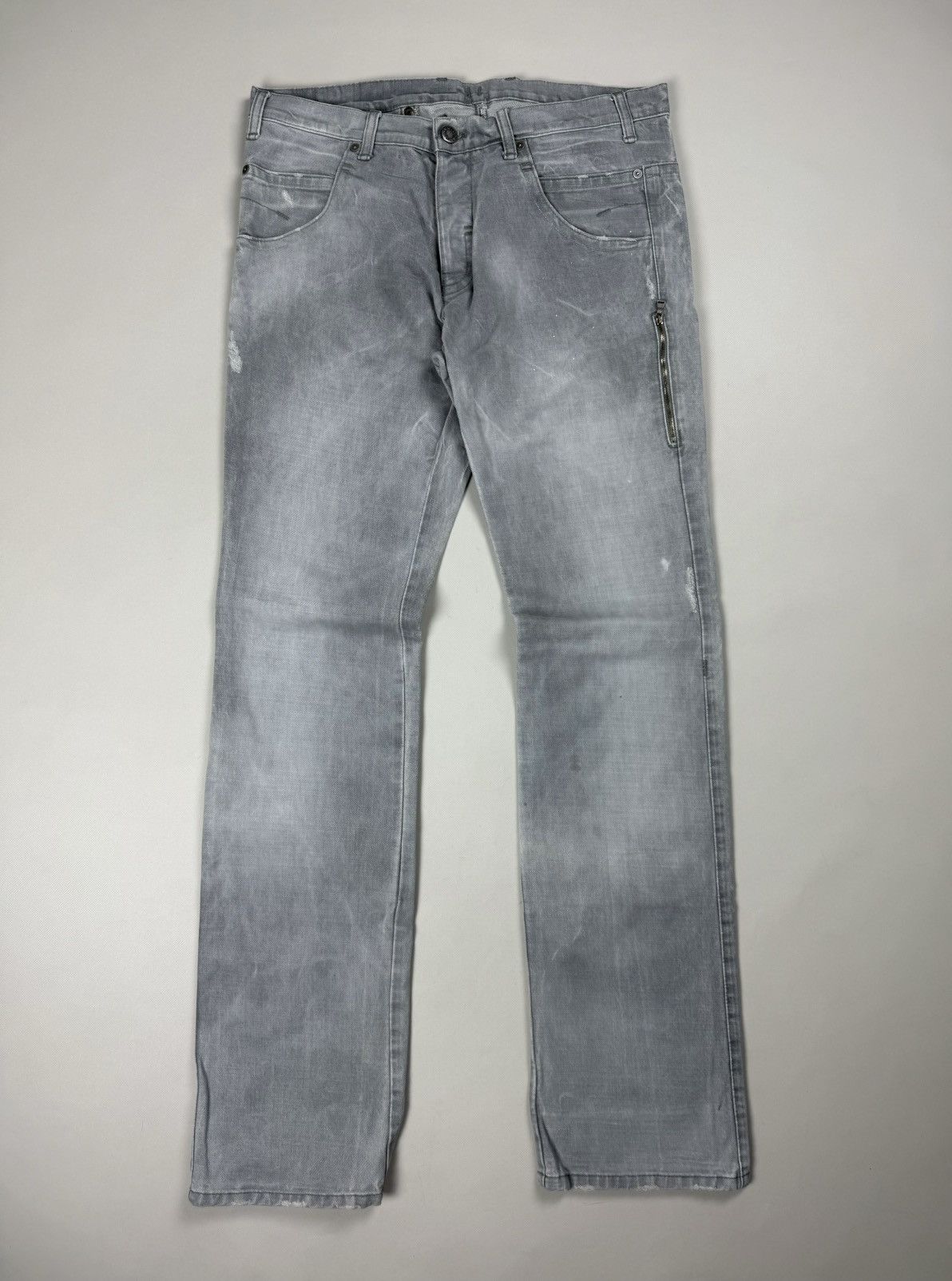 Neil Barrett Neil Barrett Men’s Back Buckle Distressed Denim Jeans Size US 34 / EU 50 - 1 Thumbnail