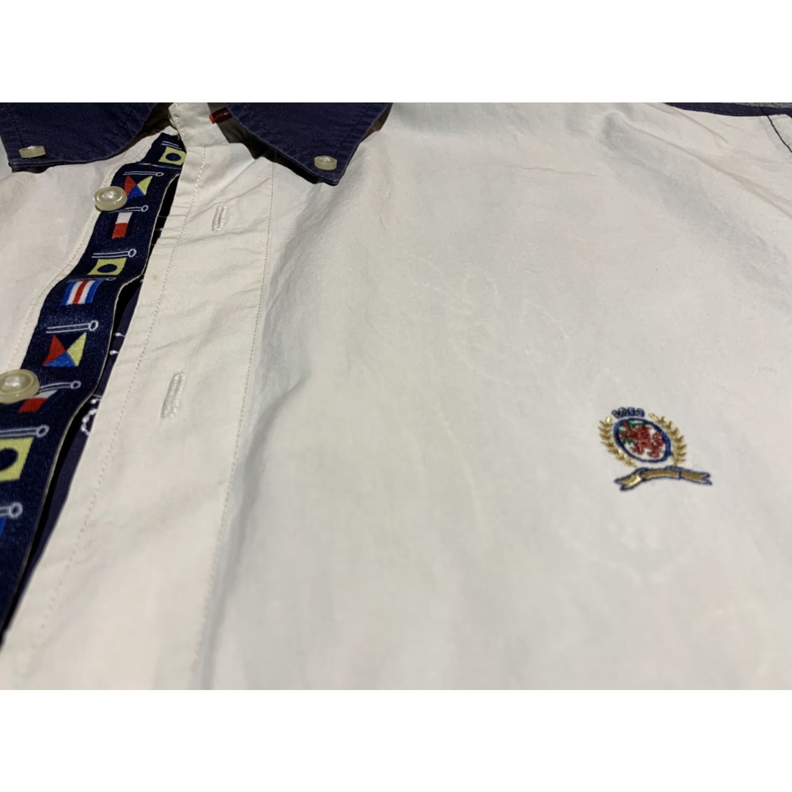 Tommy Hilfiger TOMMY HILFIGER Flags Button-Down Short Sleeve Shirt Large Multicolor Mens Size US L / EU 52-54 / 3 - 3 Thumbnail