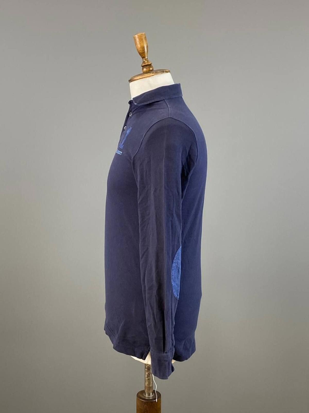 Designer Hackett London Blue #1 Elbow Patches Polo Shirt Size XS Size US XS / EU 42 / 0 - 7 Thumbnail