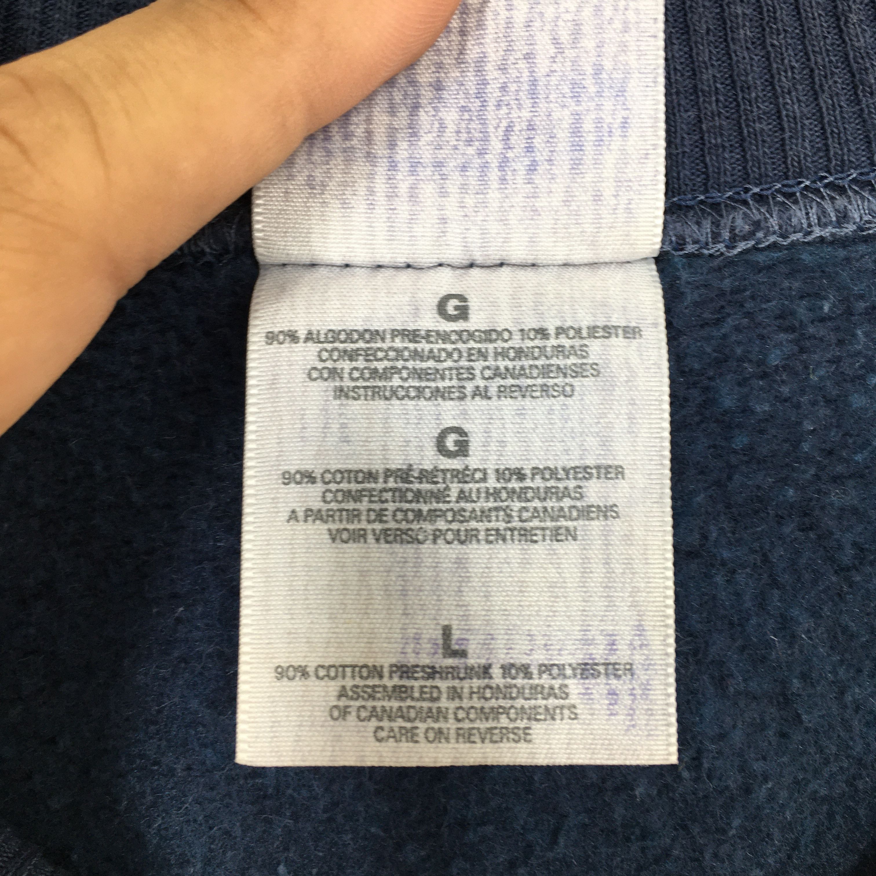 Gildan Vintage 90s Canada Usa Border Blue Sweatshirt Large Size US L / EU 52-54 / 3 - 4 Thumbnail