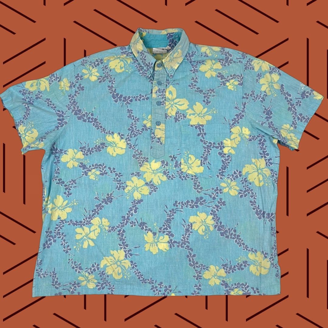 Vintage VTG Hobie Shirt Adult Mens XL Blue Floral Hawaiian Tropical Vacation 90s Button-Up Short Sleeve Cotton Size US XL / EU 56 / 4 - 1 Thumbnail