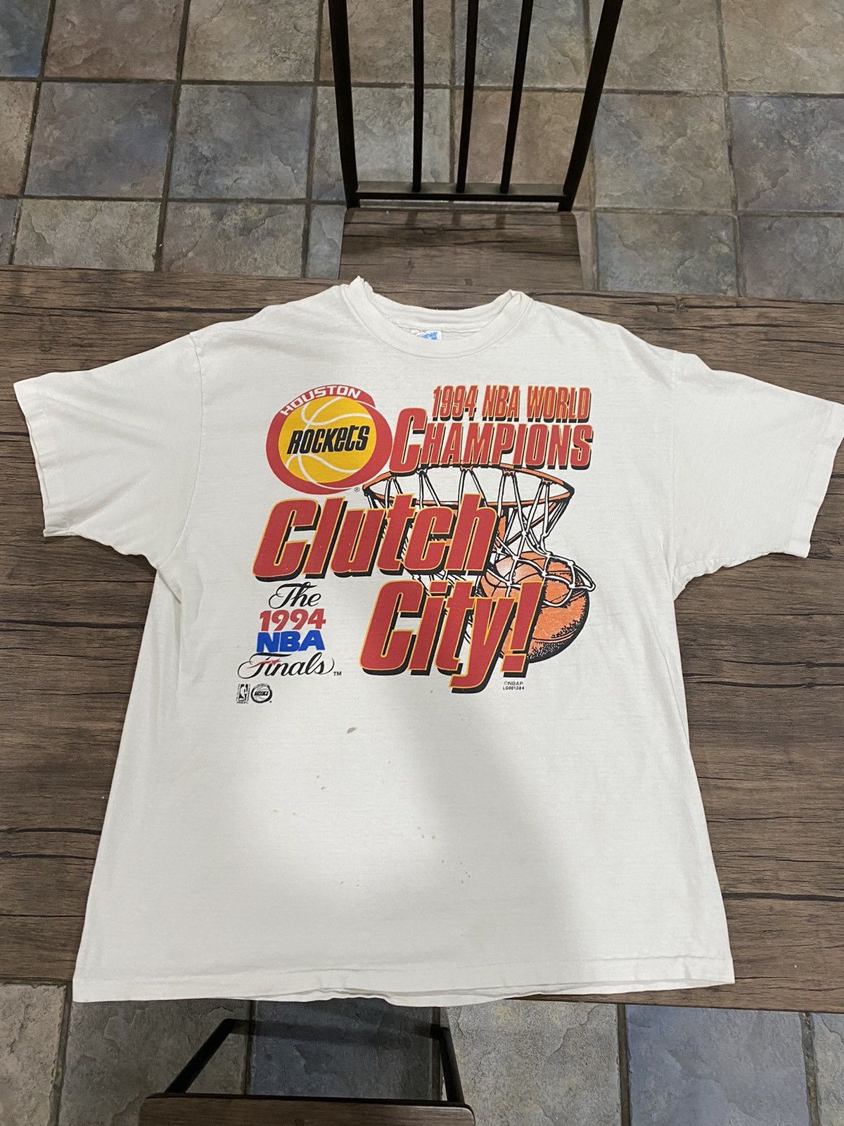 image of 1994 Nba Finals "clutch City" Tee in White, Men's (Size XL)