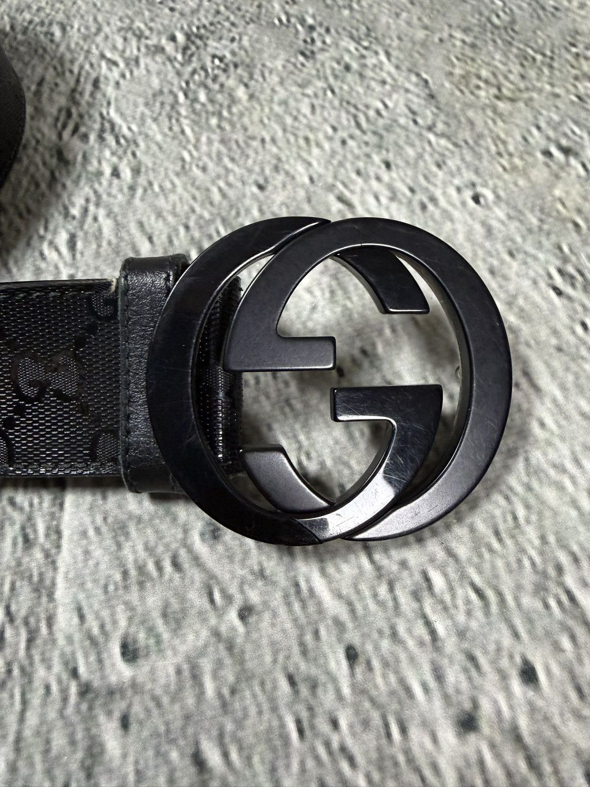 Gucci Gucci belt black big buckle double G monogram Size 32 - 2 Thumbnail