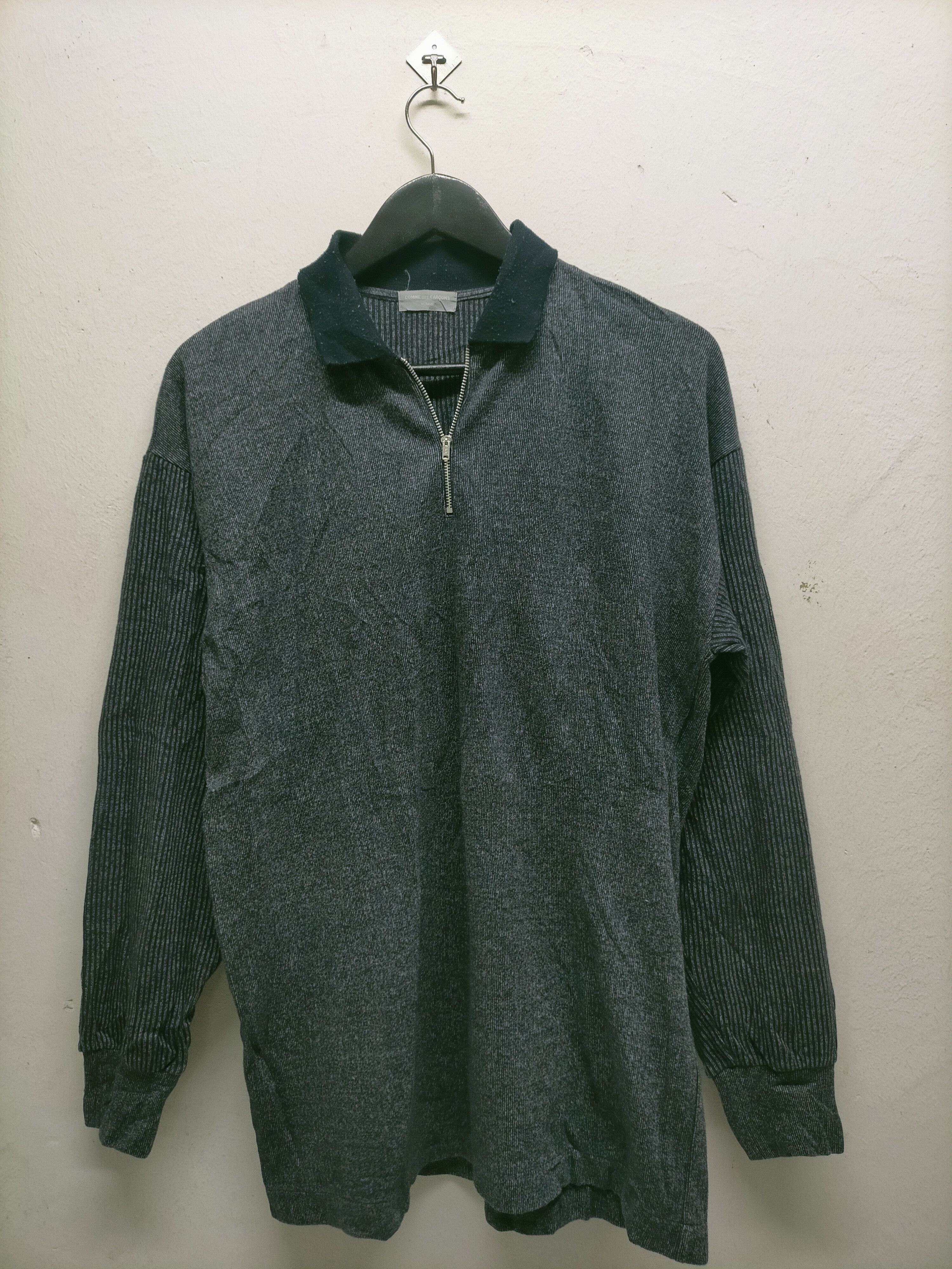 Comme des Garcons 🔥 Vintage 90s Comme des Garcons Half Zip Tshirt Size US L / EU 52-54 / 3 - 1 Thumbnail