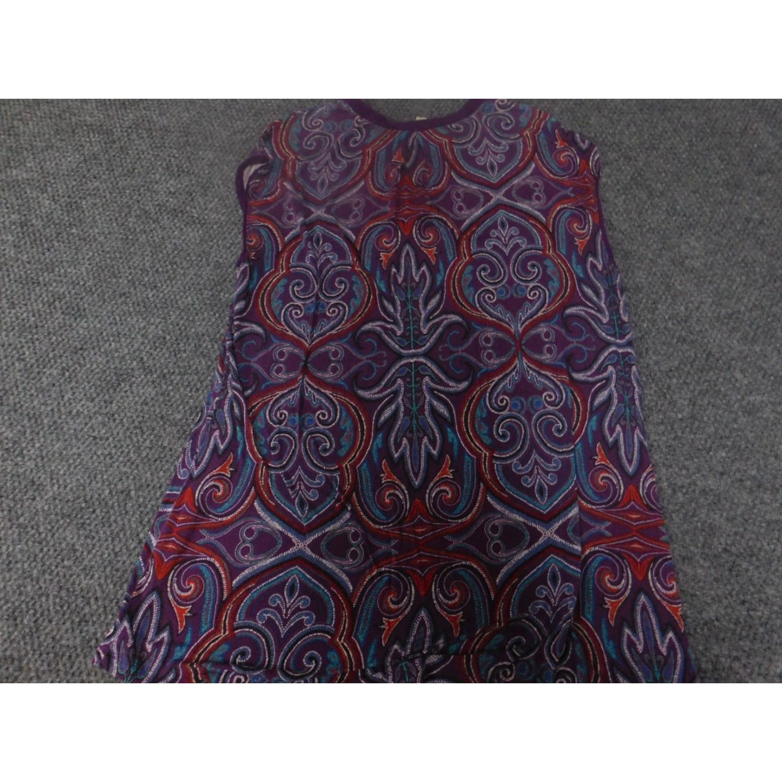 Vintage Soma Womens Blouse M Purple Stretch Solid Long Sleeve Collared Pullover Casual Cap Sleeve Ruffle Polyester Woven Regular Classic Basic Size M / US 6-8 / IT 42-44 - 6 Thumbnail
