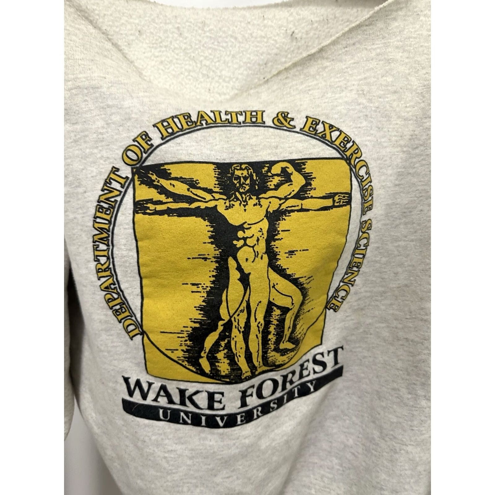Vintage VTG Wake Forest University Demon Deacons Vitruvian Exercise Science Sweatshirt L Women Heather Gray Pullover gym Workwear Size L / US 10 / IT 46 - 3 Thumbnail