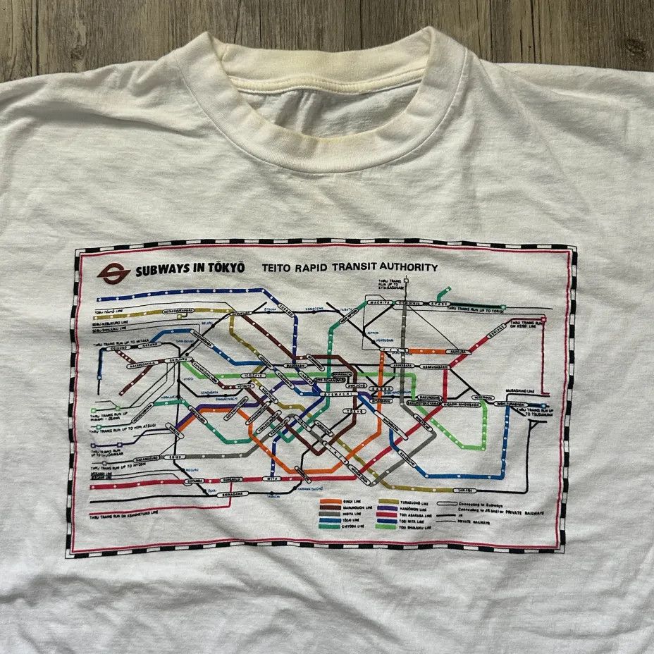 Other Vintage Tokyo Japan Subway Train Station Map T-Shirt Size US L / EU 52-54 / 3 - 2 Thumbnail